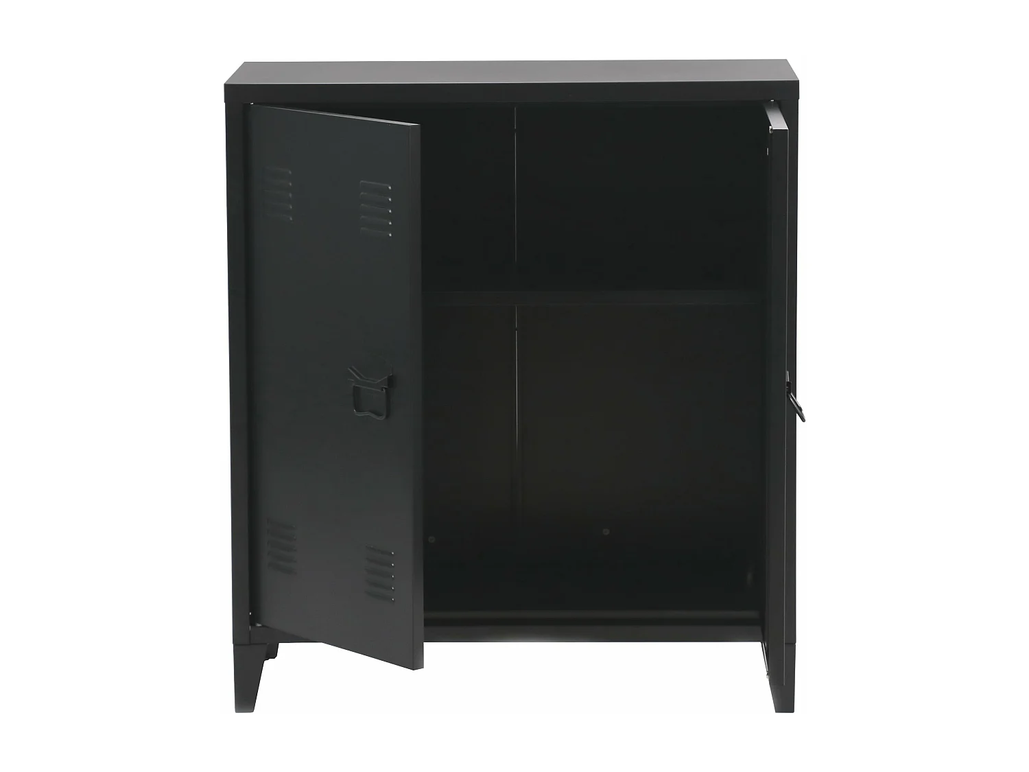 Armário de escritório armário de armazenamento para escritório oficina quarto metal escritório aço com 2 portas 90 x 80 x 33 cm preto fosco 03_0006341