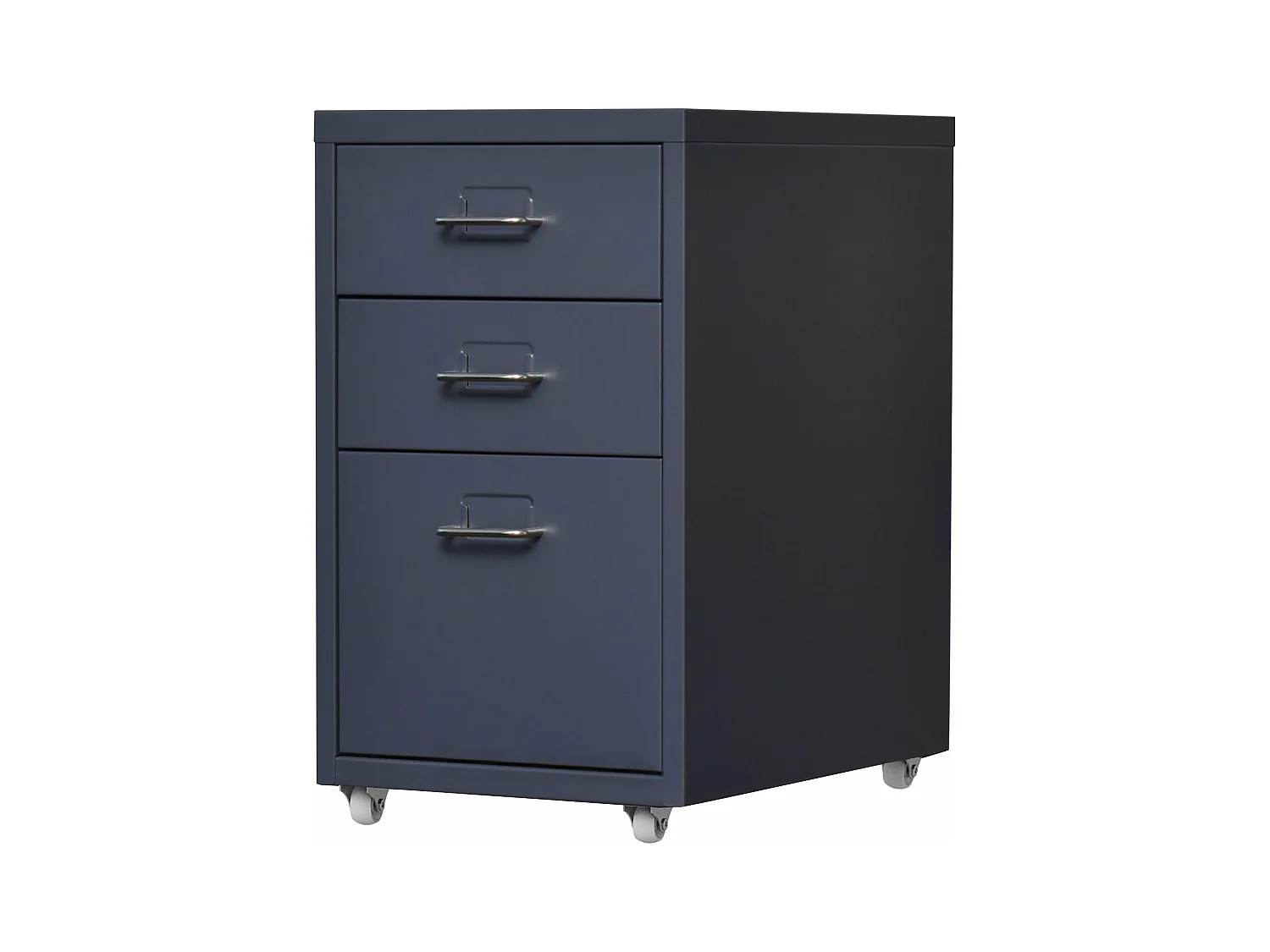 Cassetta portaoggetti da ufficio per documenti, cartelle, articoli di cancelleria su rotelle acciaio 48 x 28 x 41 cm grigio 03_0006332