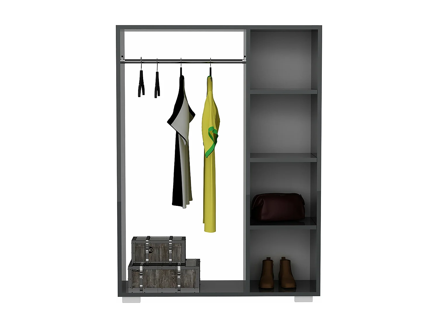 Armario con 4 compartimentos de almacenamiento 123 x 90 x 30 cm antracita 03_0006358