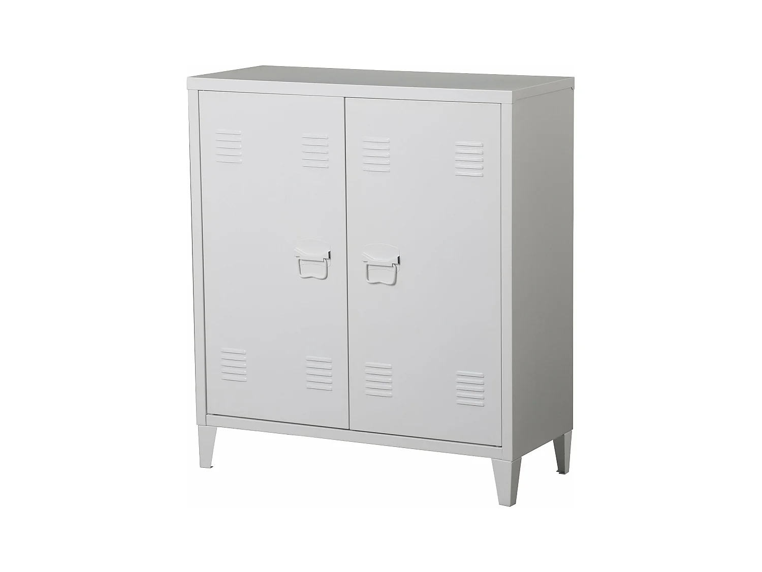Armadietto spogliatoio da ufficio per ufficio officina camera da letto ufficio in metallo acciaio con 2 ante 90 x 80 x 33 cm bianco 03_0006336