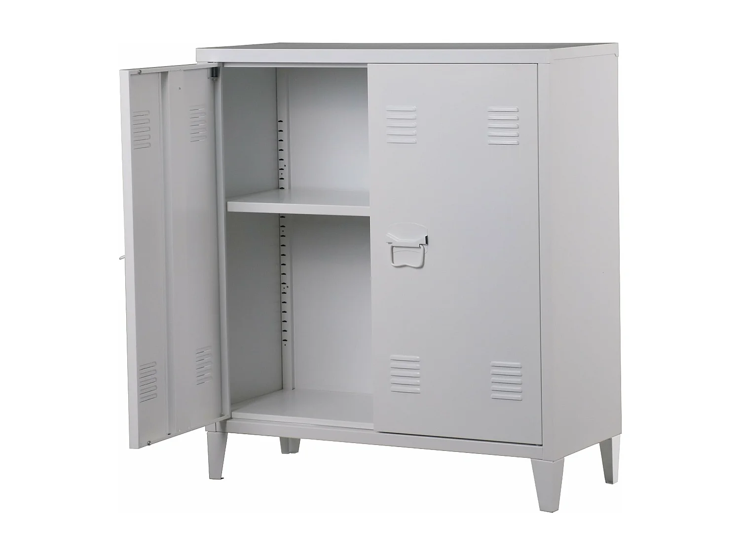 Armário de armário de escritório para oficina de escritório quarto metal escritório aço com 2 portas 90 x 80 x 33 cm branco 03_0006336