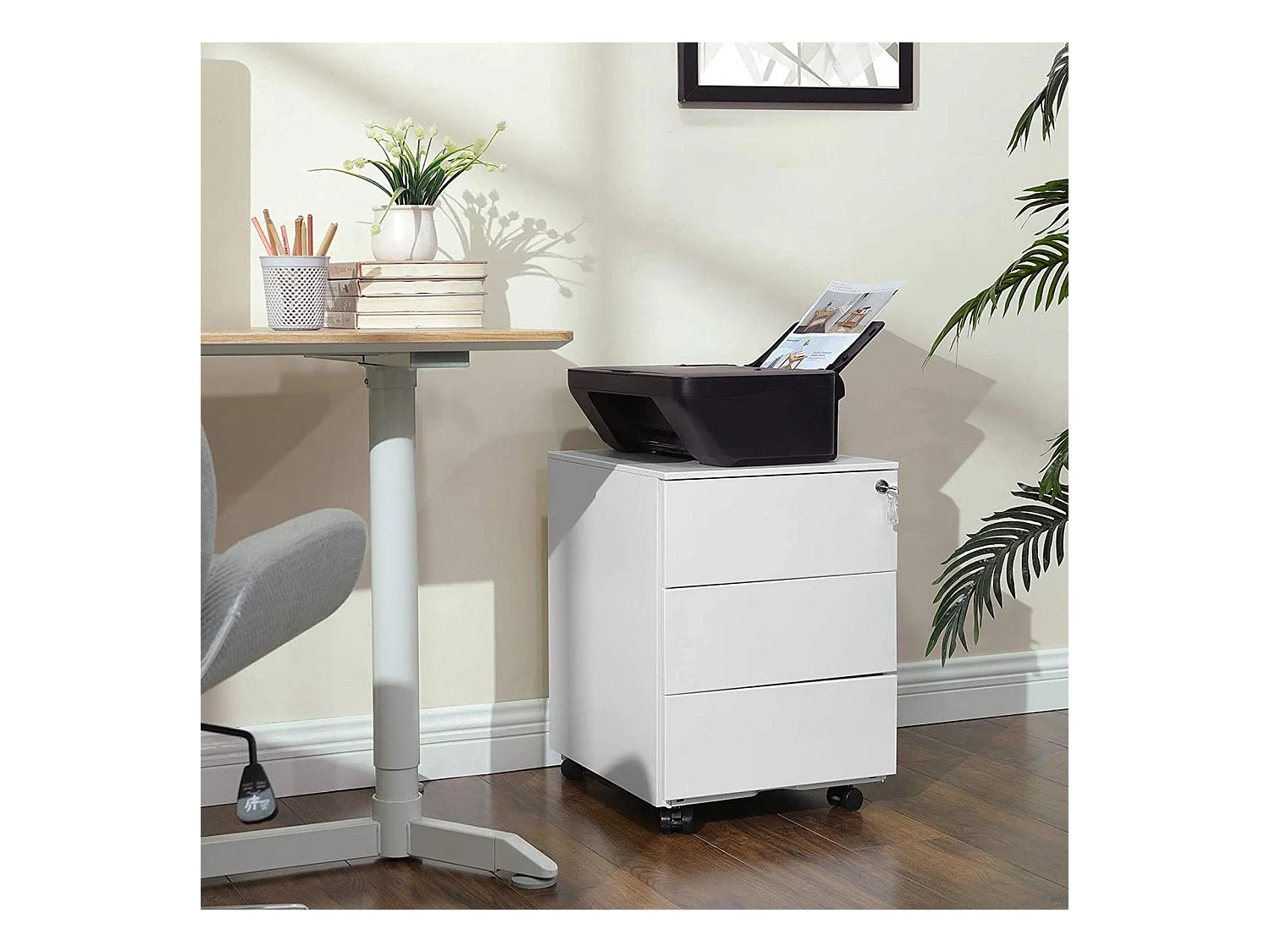 Caisson de bureau metal blanche 39 x 45 x 55 cm 12_0003687