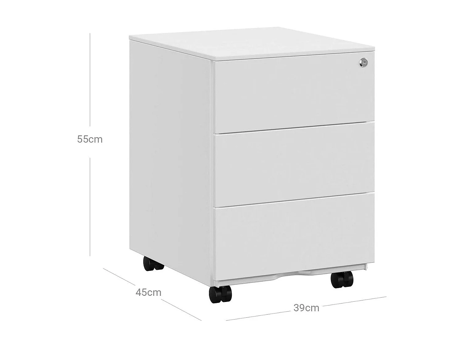 Caisson de bureau metal blanche 39 x 45 x 55 cm 12_0003687