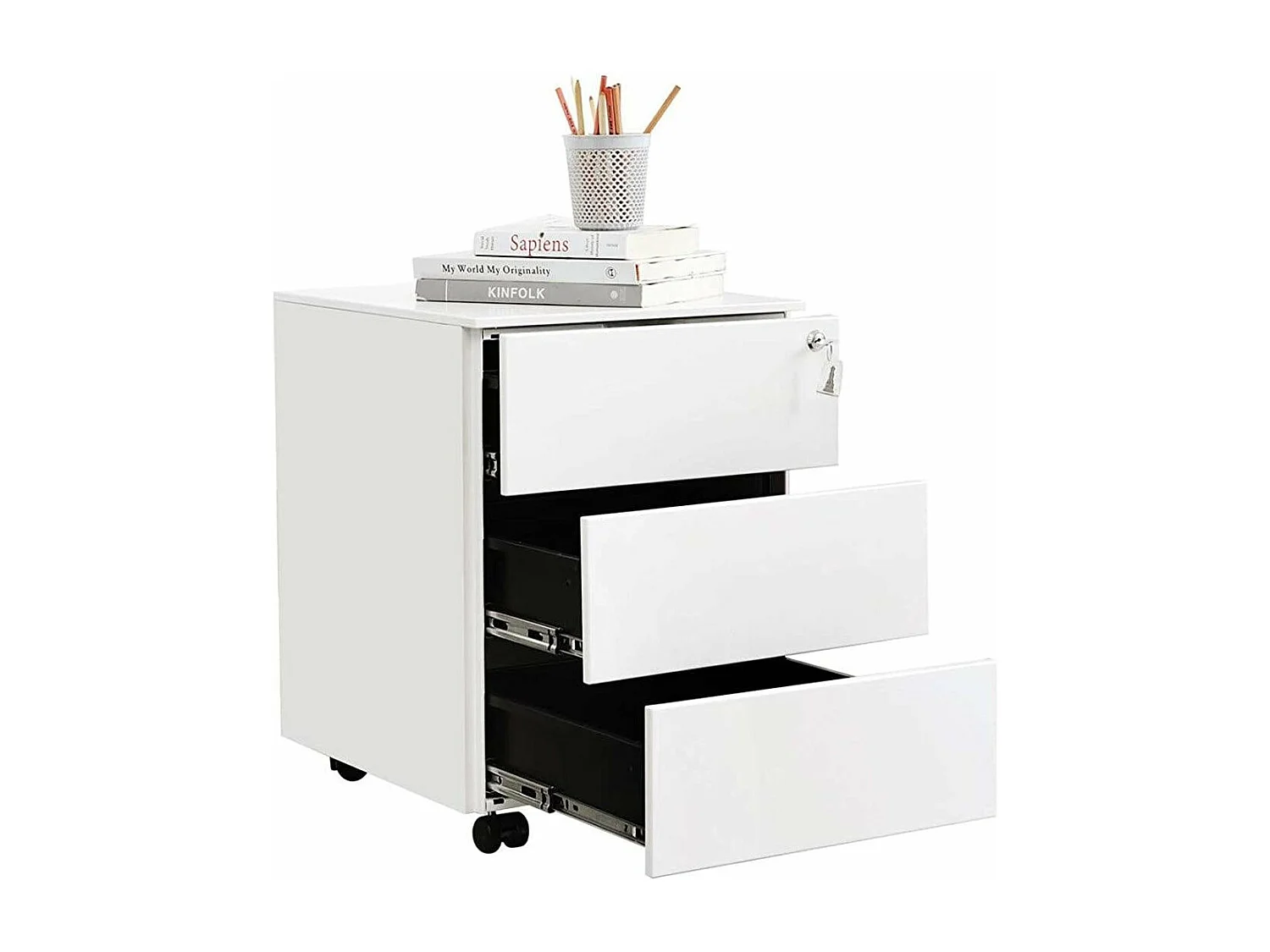 Caisson de bureau metal blanche 39 x 45 x 55 cm 12_0003687