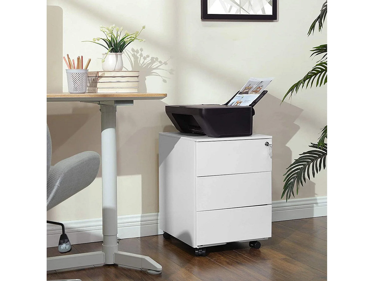 Caisson de bureau metal blanche 39 x 45 x 55 cm 12_0003687