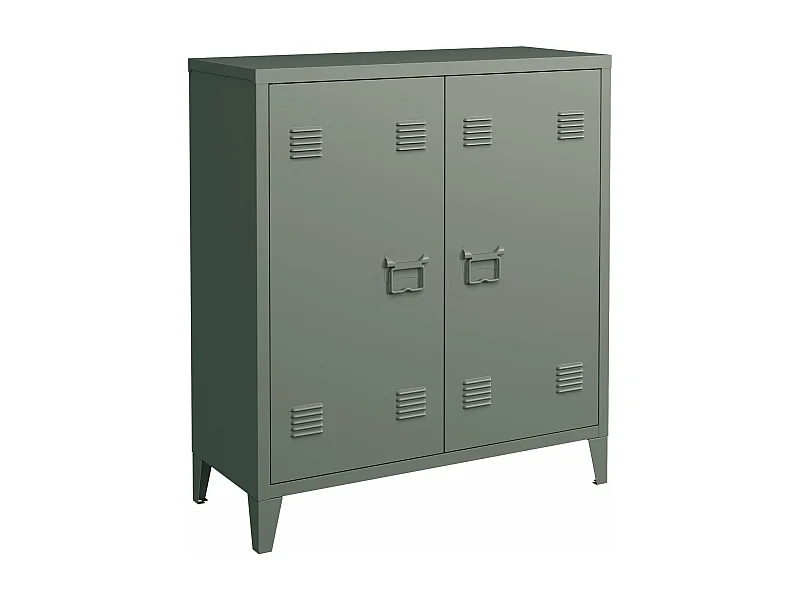 Armario de oficina mueble de almacenamiento para oficina taller dormitorio metal oficina acero con 2 puertas 90 x 80 x 33 cm gris oscuro 03_0006338