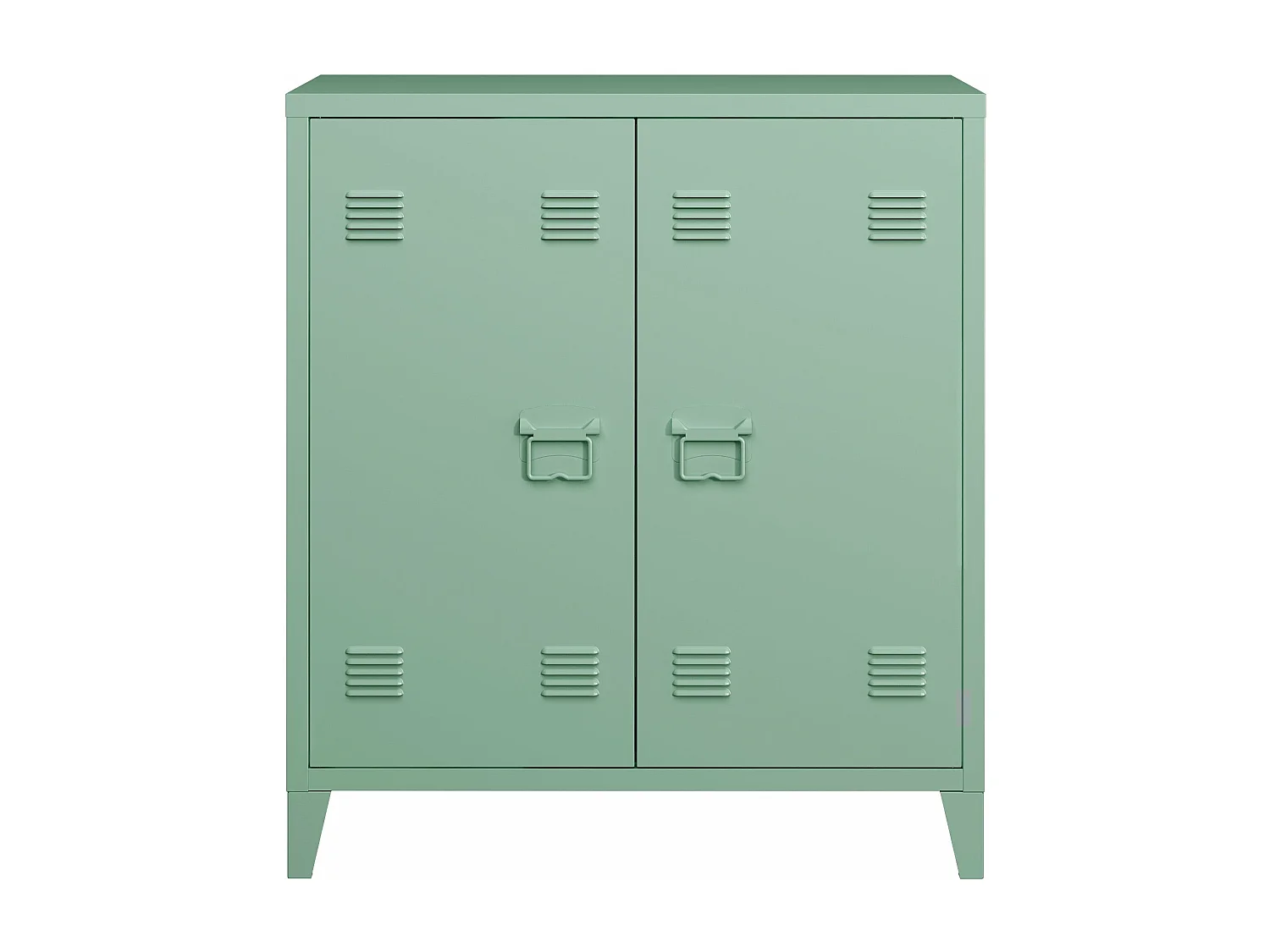 Armario de oficina mueble de almacenamiento para oficina taller dormitorio metal oficina acero con 2 puertas 90 x 80 x 33 cm verde pastel mate 03_0006342
