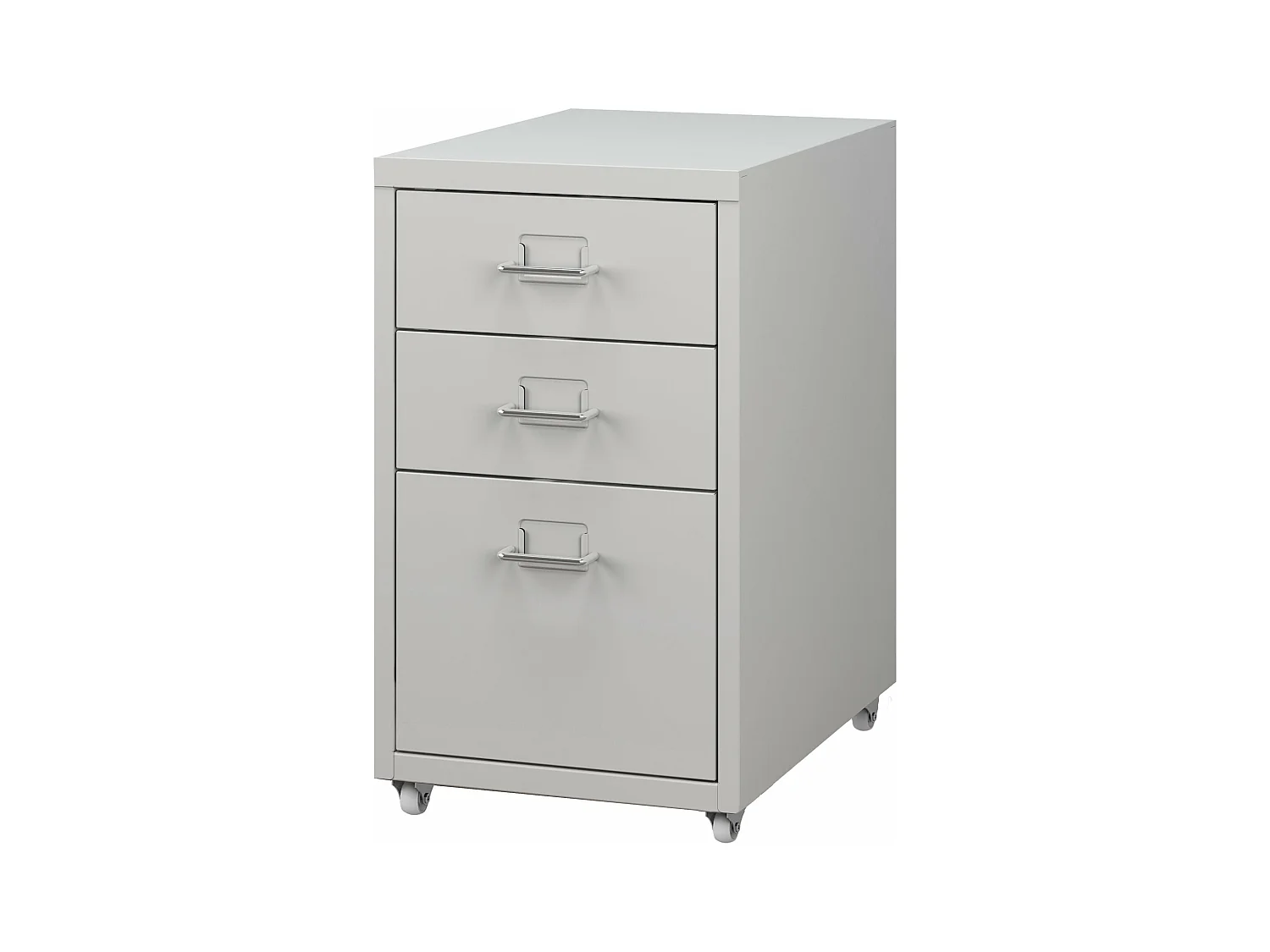 Cassetta portaoggetti da ufficio per cartelle documenti e forniture per ufficio su ruote in acciaio 48 x 28 x 41 cm bianco opaco 03_0006331
