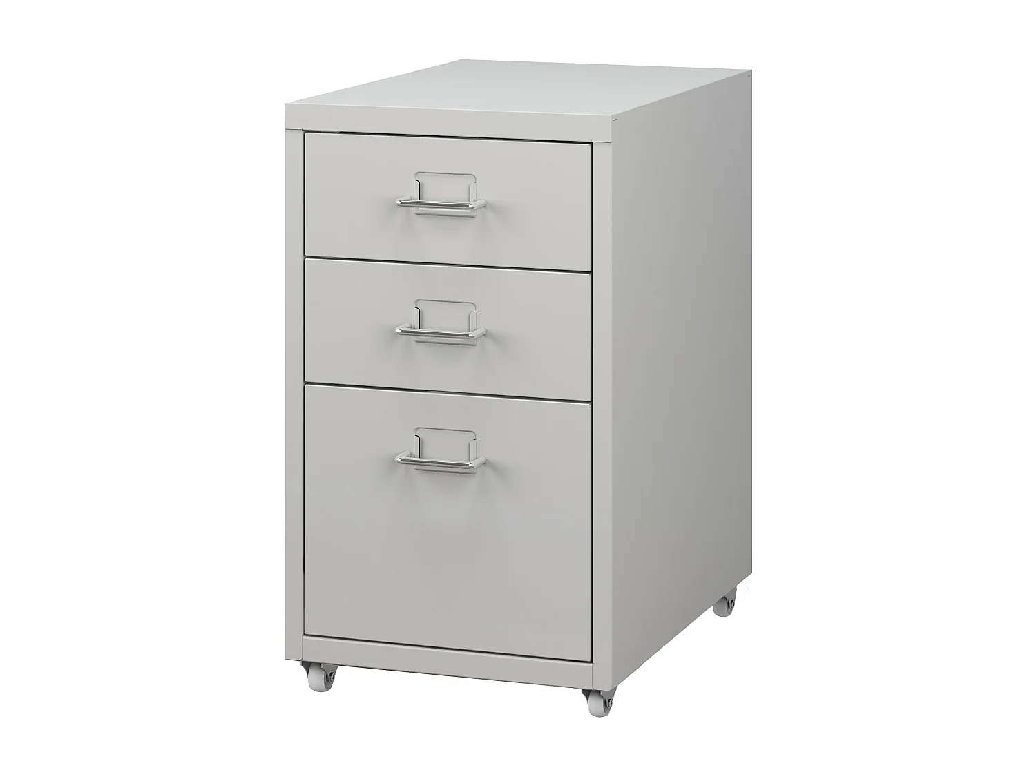 Mueble de oficina con pedestal para archivos, documentos, material de oficina con ruedas de acero 48 x 28 x 41 cm blanco mate 03_0006331