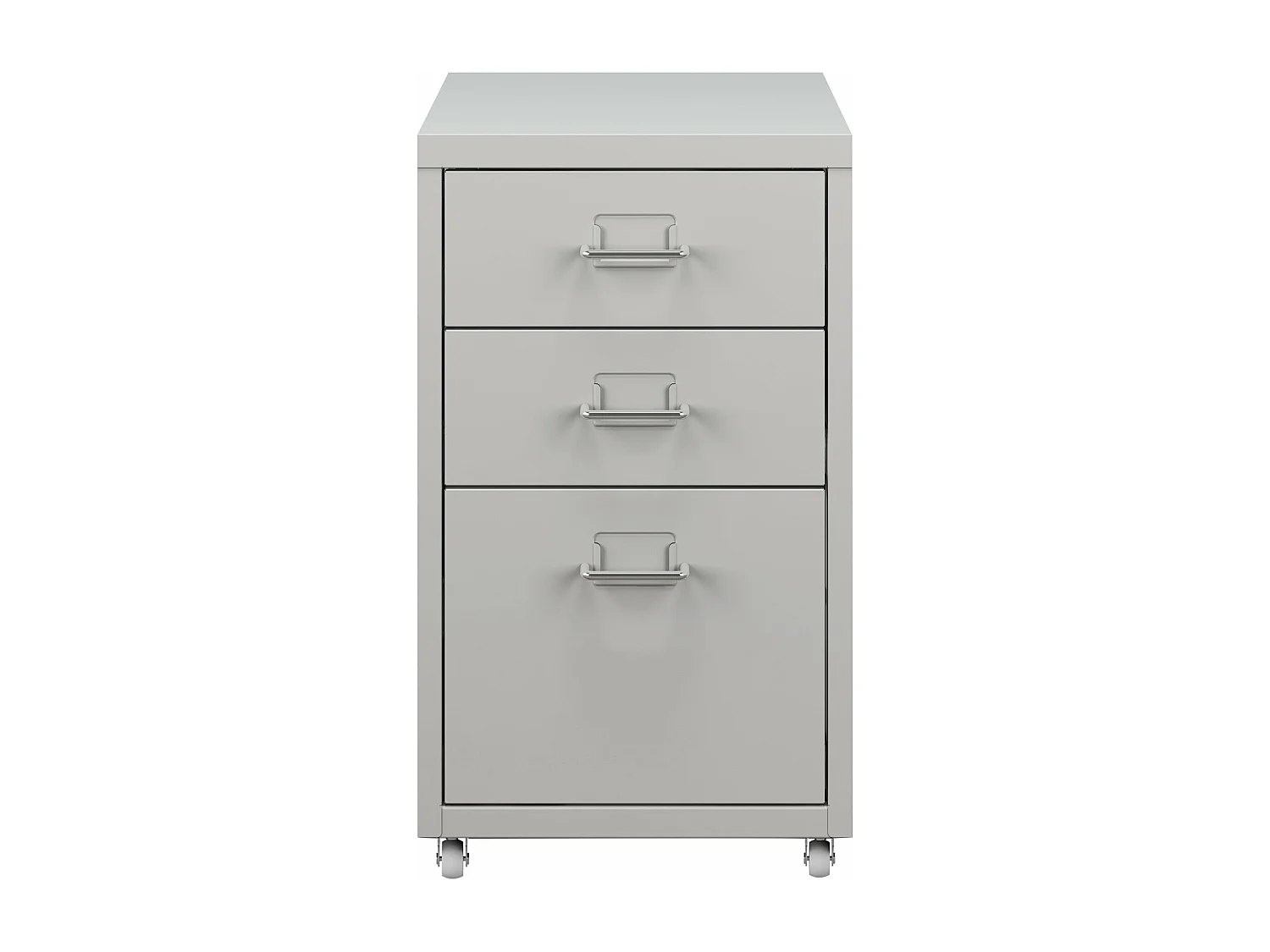 Mueble de oficina con pedestal para archivos, documentos, material de oficina con ruedas de acero 48 x 28 x 41 cm blanco mate 03_0006331