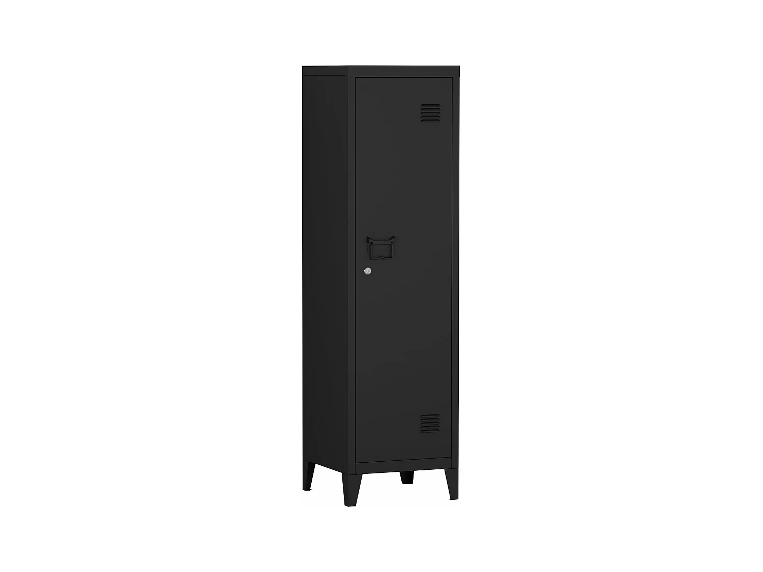 Armário de metal com fechadura 137 x 38 x 38 cm preto 03_0006361