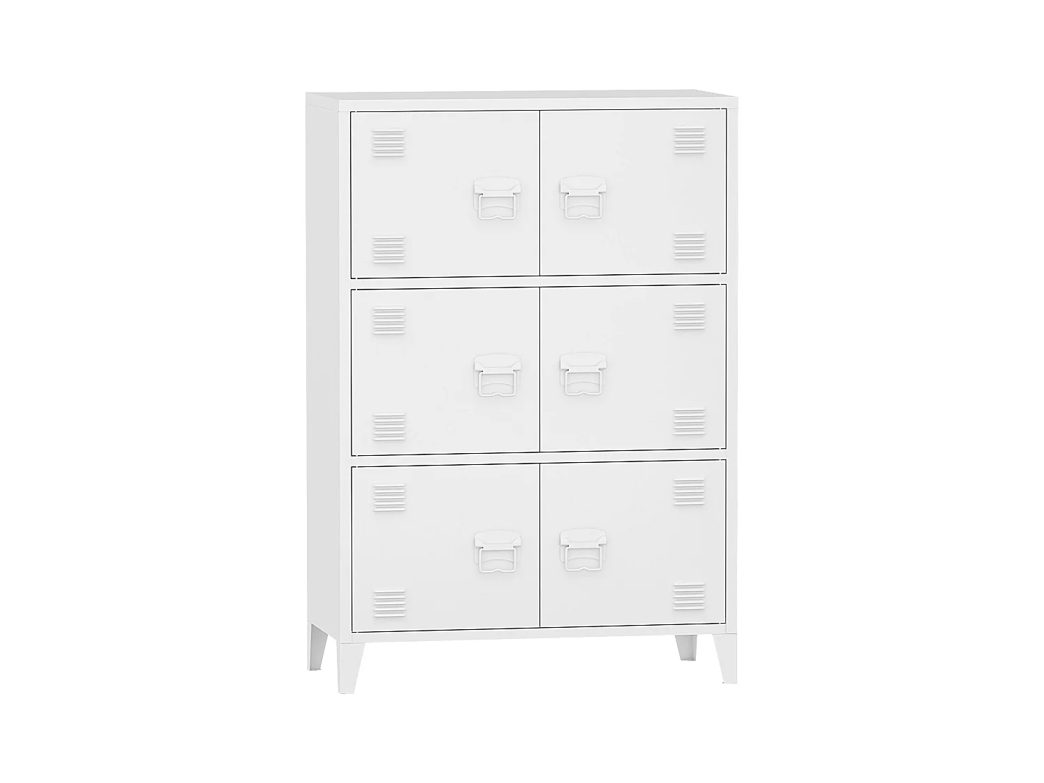 Armadio da ufficio armadietto da ufficio per soggiorno ufficio camera da letto officina metallo acciaio 113 x 80 x 40 cm bianco 03_0006324