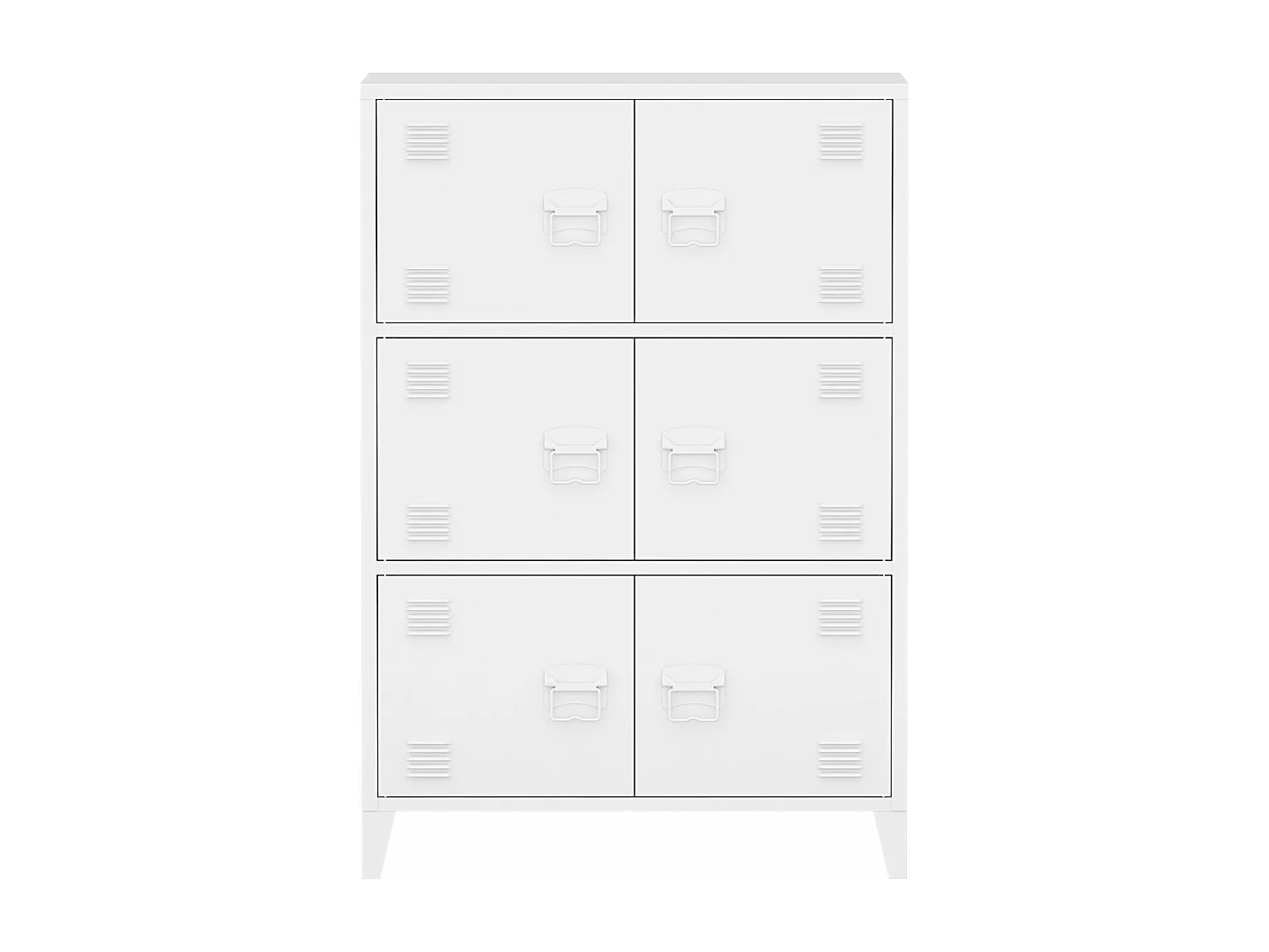 Mueble de oficina, taquilla de oficina, mueble de almacenamiento para salón, oficina, dormitorio, taller, metal, acero, 113 x 80 x 40 cm, blanco 03_0006324