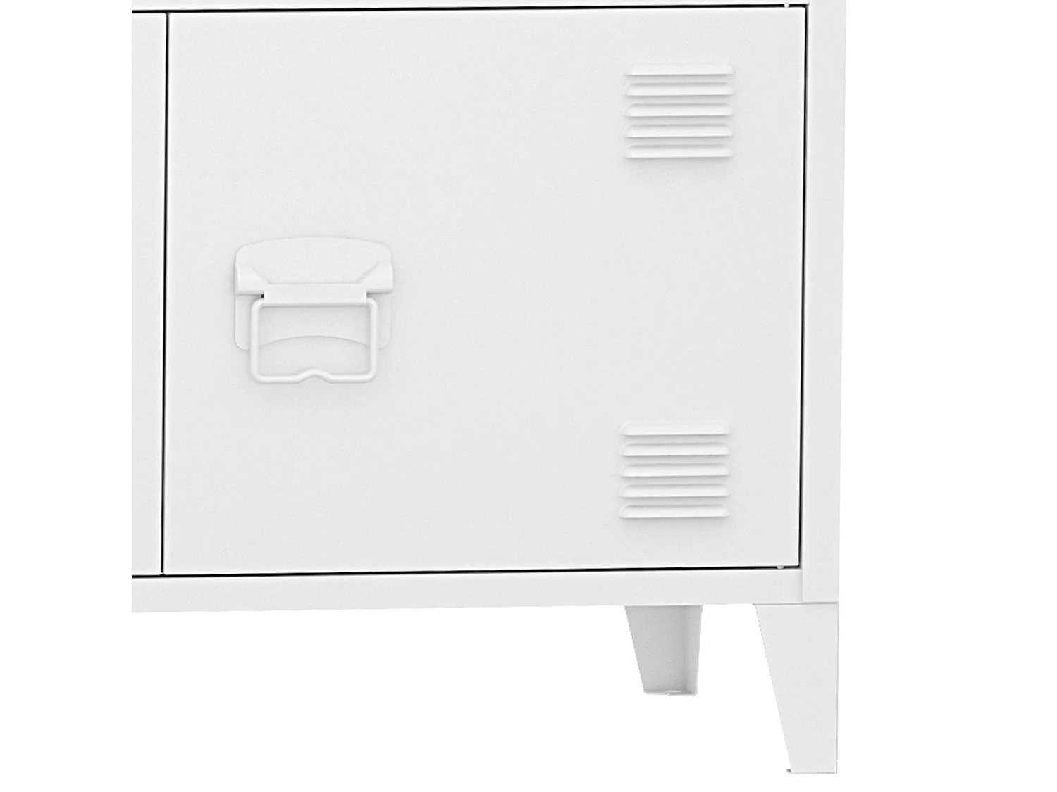 Mueble de oficina, taquilla de oficina, mueble de almacenamiento para salón, oficina, dormitorio, taller, metal, acero, 113 x 80 x 40 cm, blanco 03_0006324