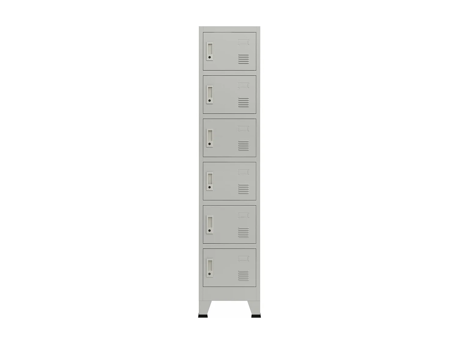 Armario de oficina mueble de almacenamiento para oficina taller dormitorio acero metálico con 6 puertas de acero lacado 180 x 38 x 45 cm gris 03_0006350