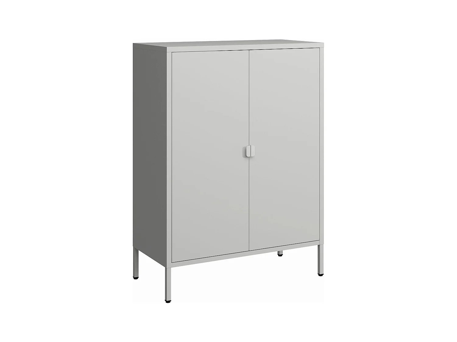 Armário de escritório unidade de armazenamento para sala de estar escritório quarto oficina aço 110 x 80 x 40 cm cinza claro 03_0006318