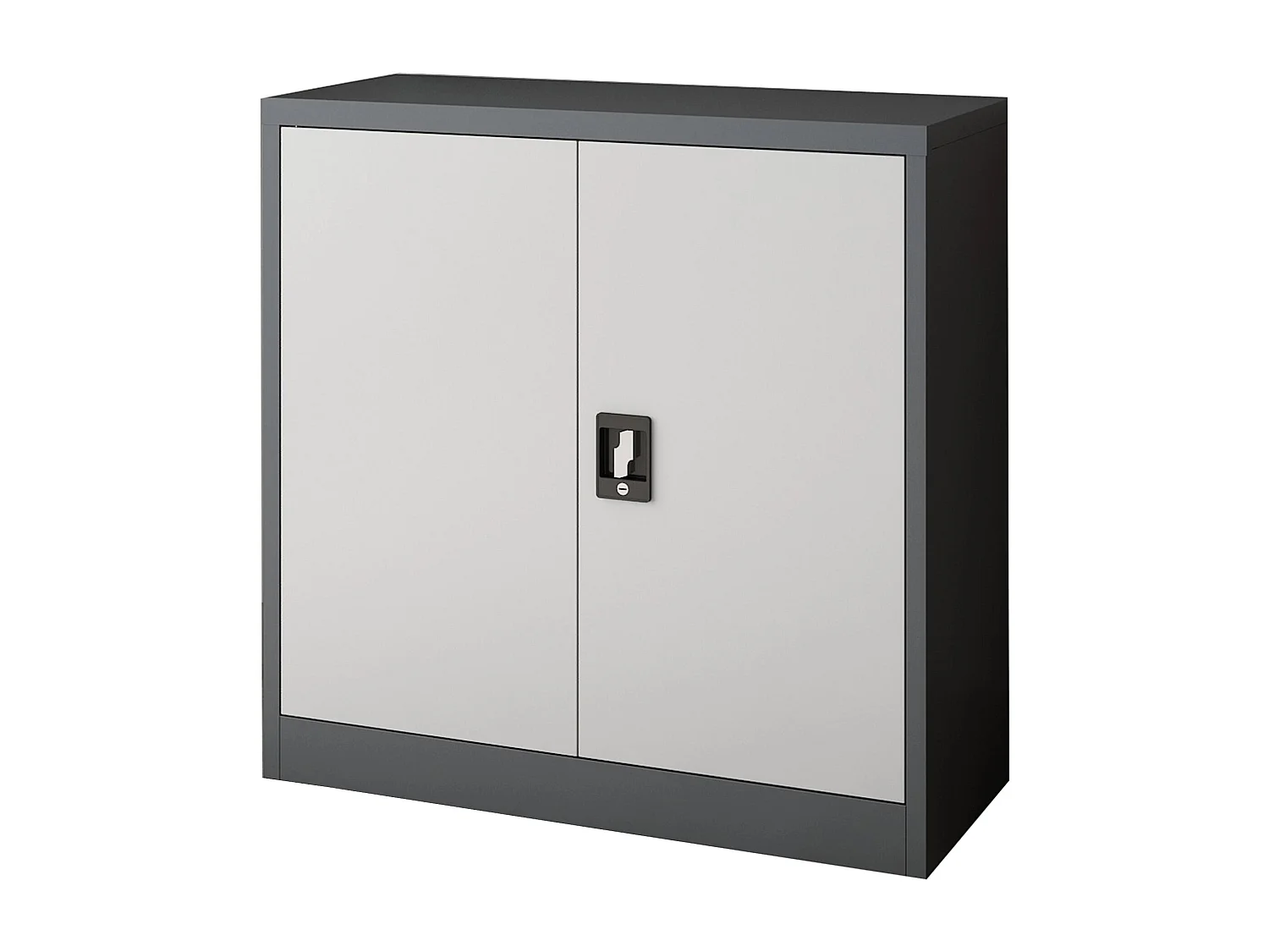 Mueble de oficina Taquilla de oficina mueble de almacenamiento para salón oficina dormitorio taller acero lacado 90 x 40 x 90 cm gris oscuro y gris claro 03_0006323