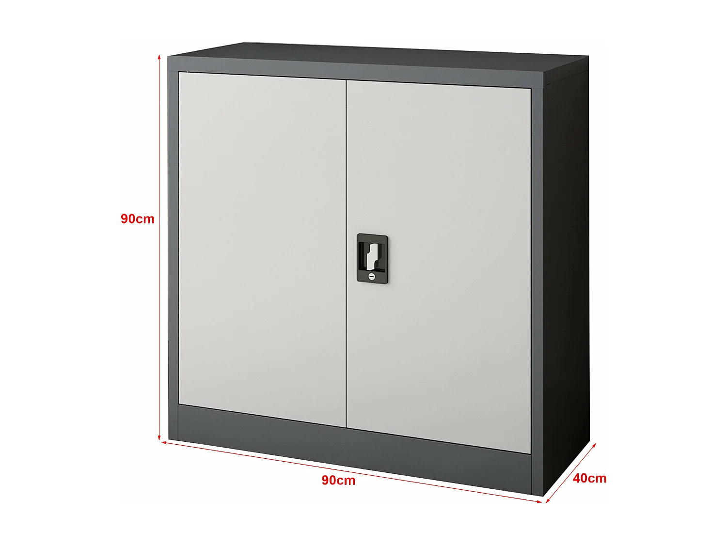 Mueble de oficina Taquilla de oficina mueble de almacenamiento para salón oficina dormitorio taller acero lacado 90 x 40 x 90 cm gris oscuro y gris claro 03_0006323