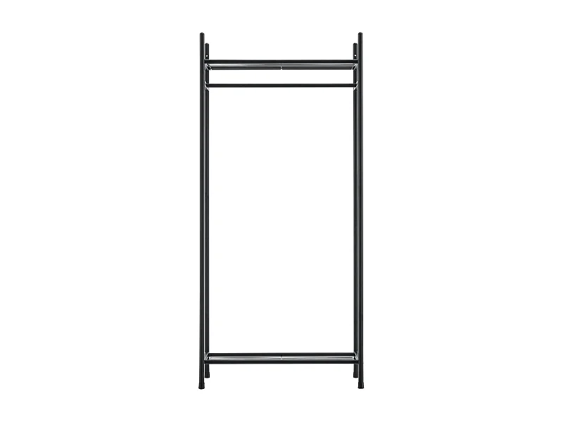 Armadio con ripiani contenitore 2 ripiani acciaio laccato 130 x 60 x 30 cm nero 03_0008149