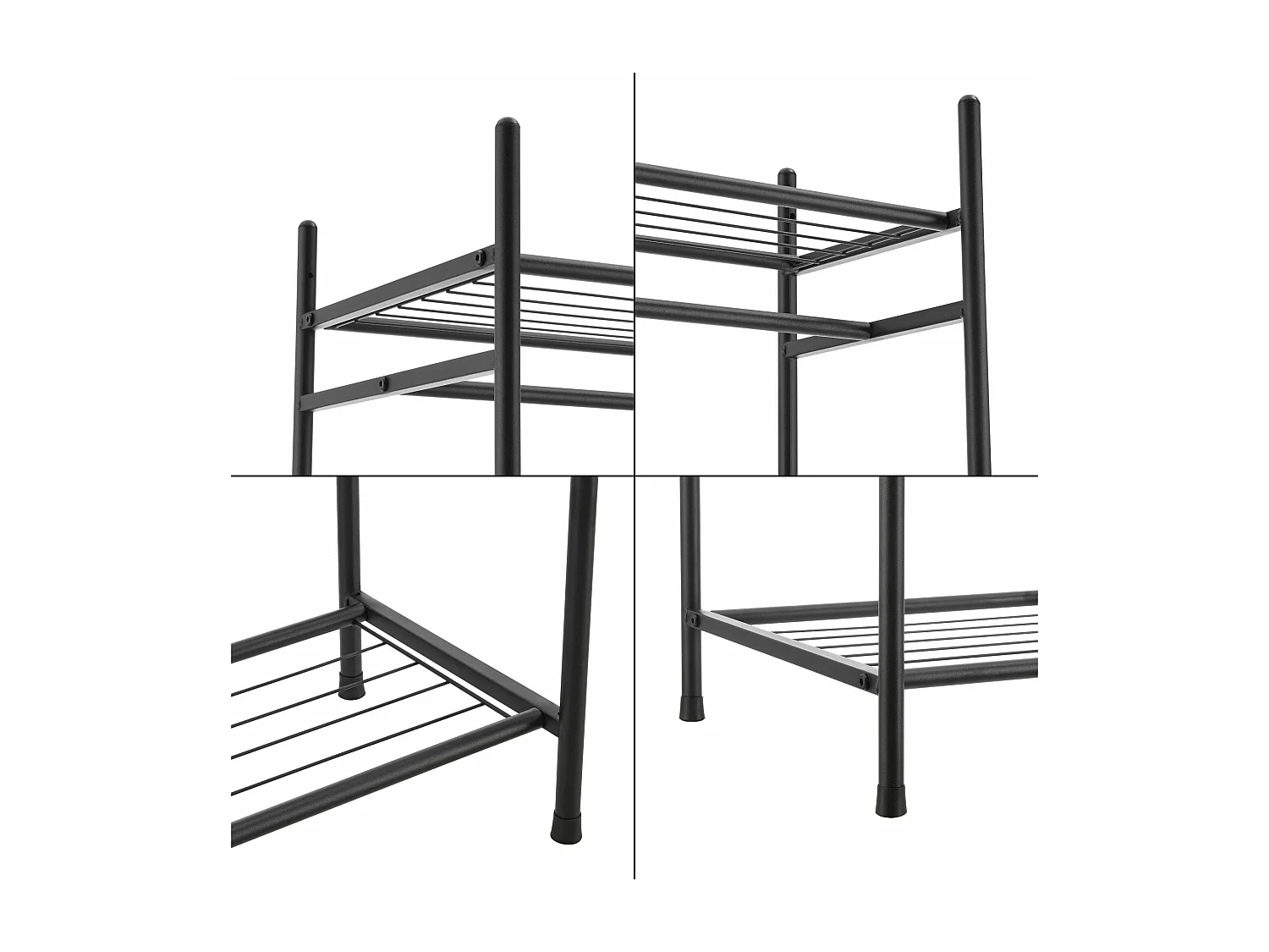 Garde-robe avec étagères meuble noire 130 x 30 x 60 cm 03_0008149