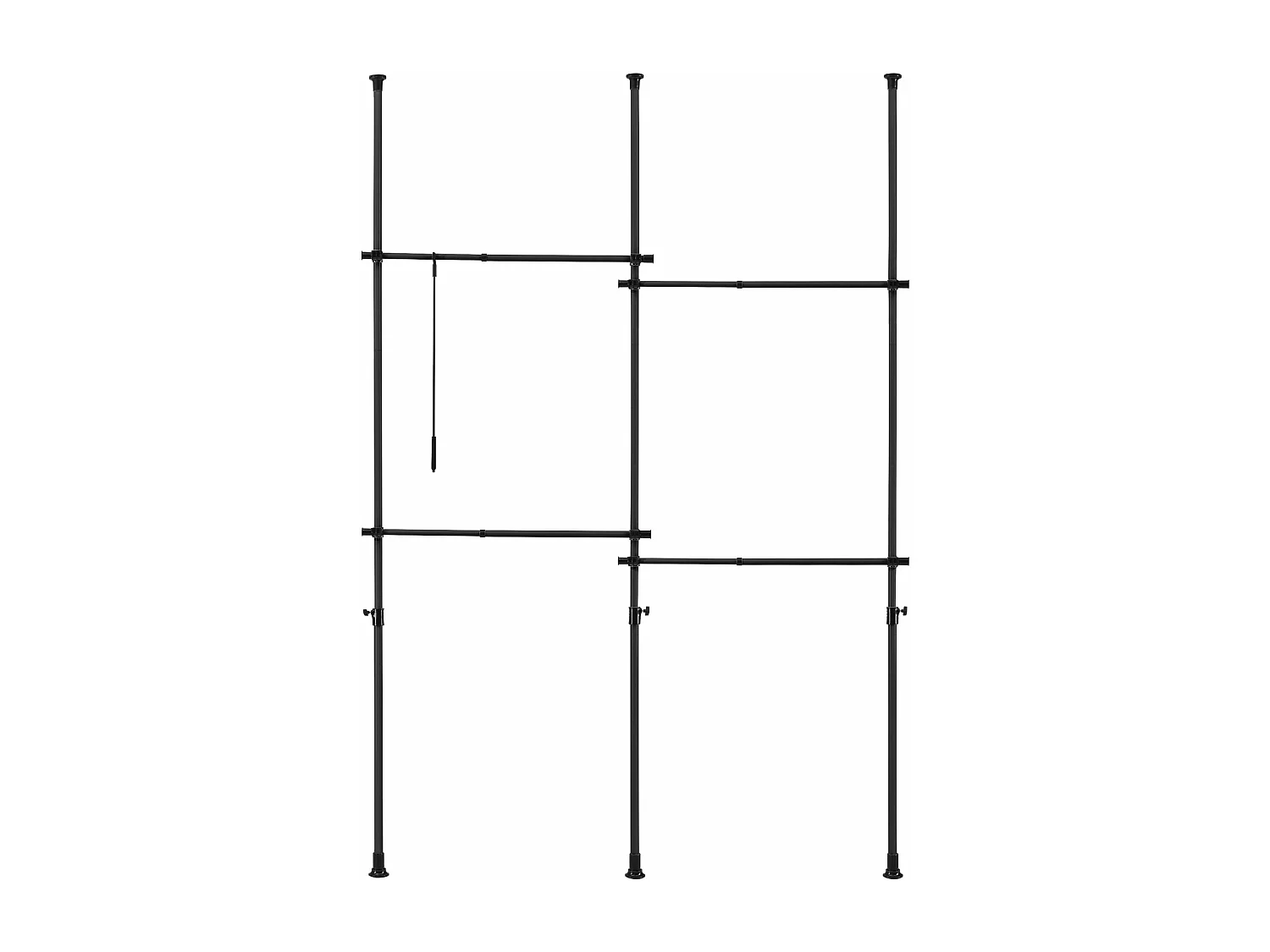 Armadio telescopico in acciaio laccato 150 - 230 cm 4 barre nere 03_0008157