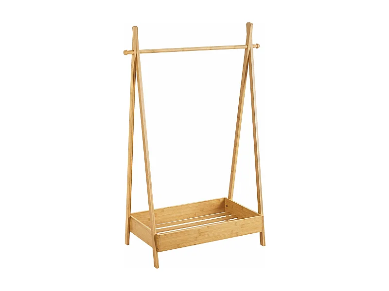 Perchero para ropa infantil Sola con superficie de almacenamiento de bambú 03_0008143