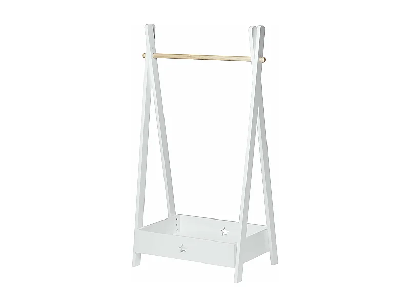 Armário infantil com compartimento de arrumação 126 x 73 x 43 cm branco 03_0008154