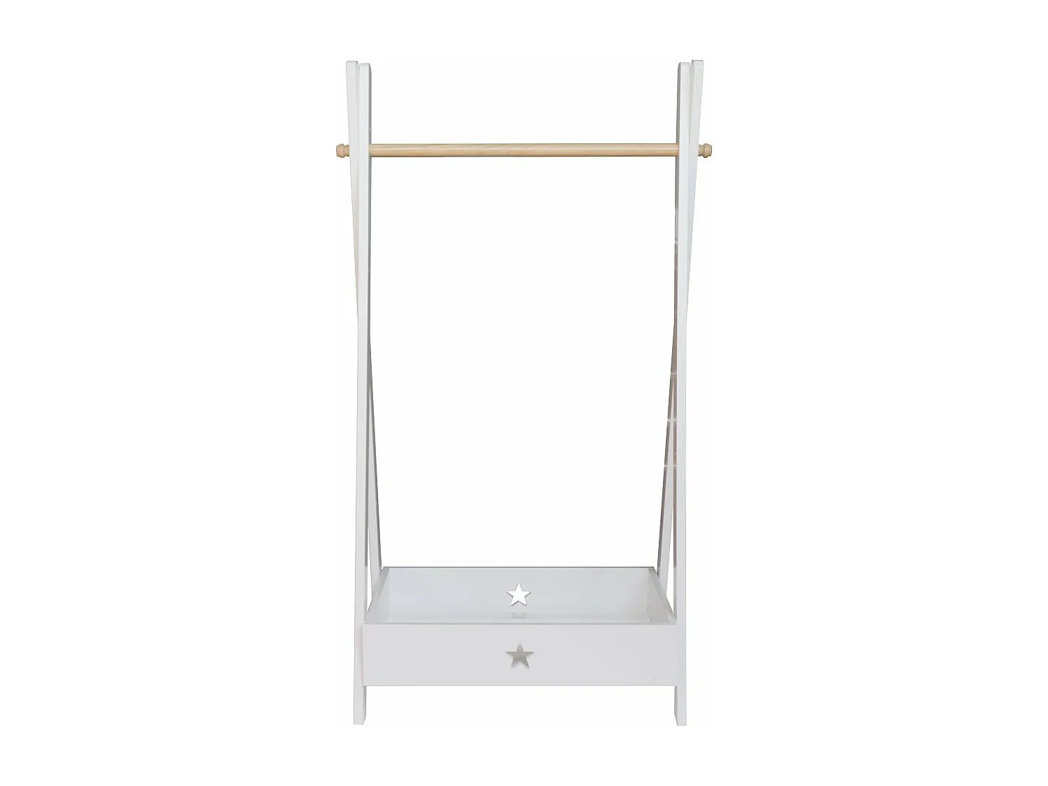 Armário infantil com compartimento de arrumação 126 x 73 x 43 cm branco 03_0008154