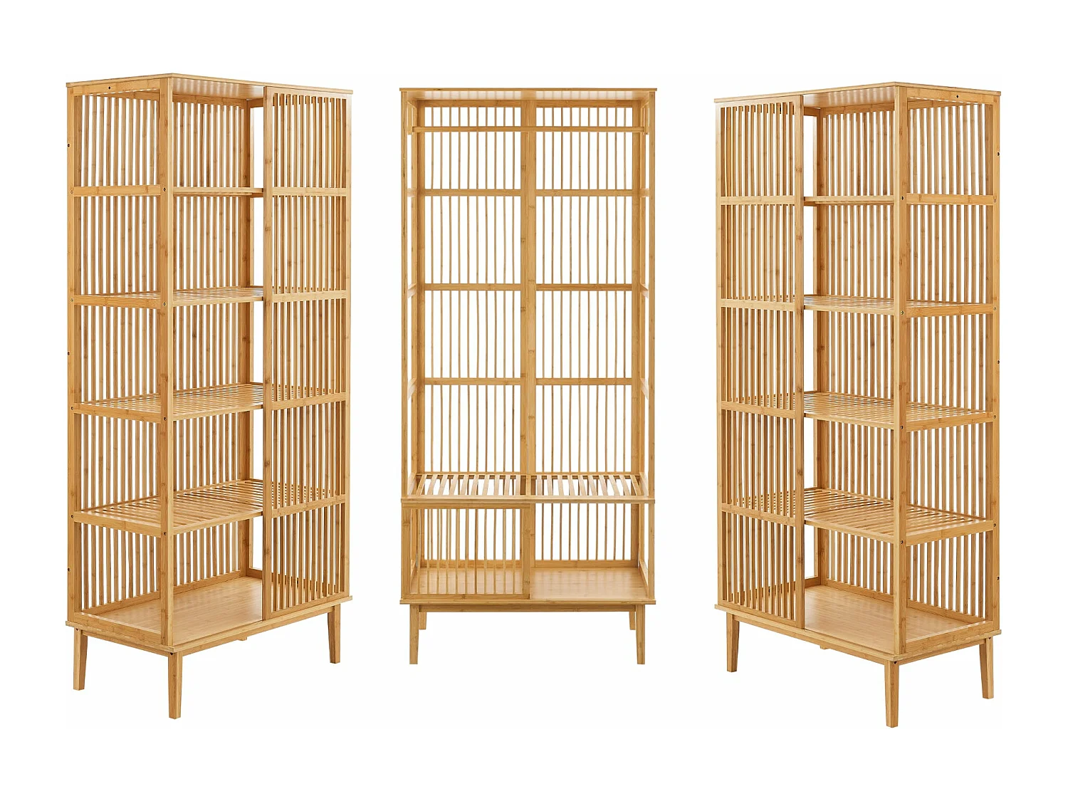 Ensemble de 1 portant bambou marron 240 x 45 x 185 cm 03_0008164