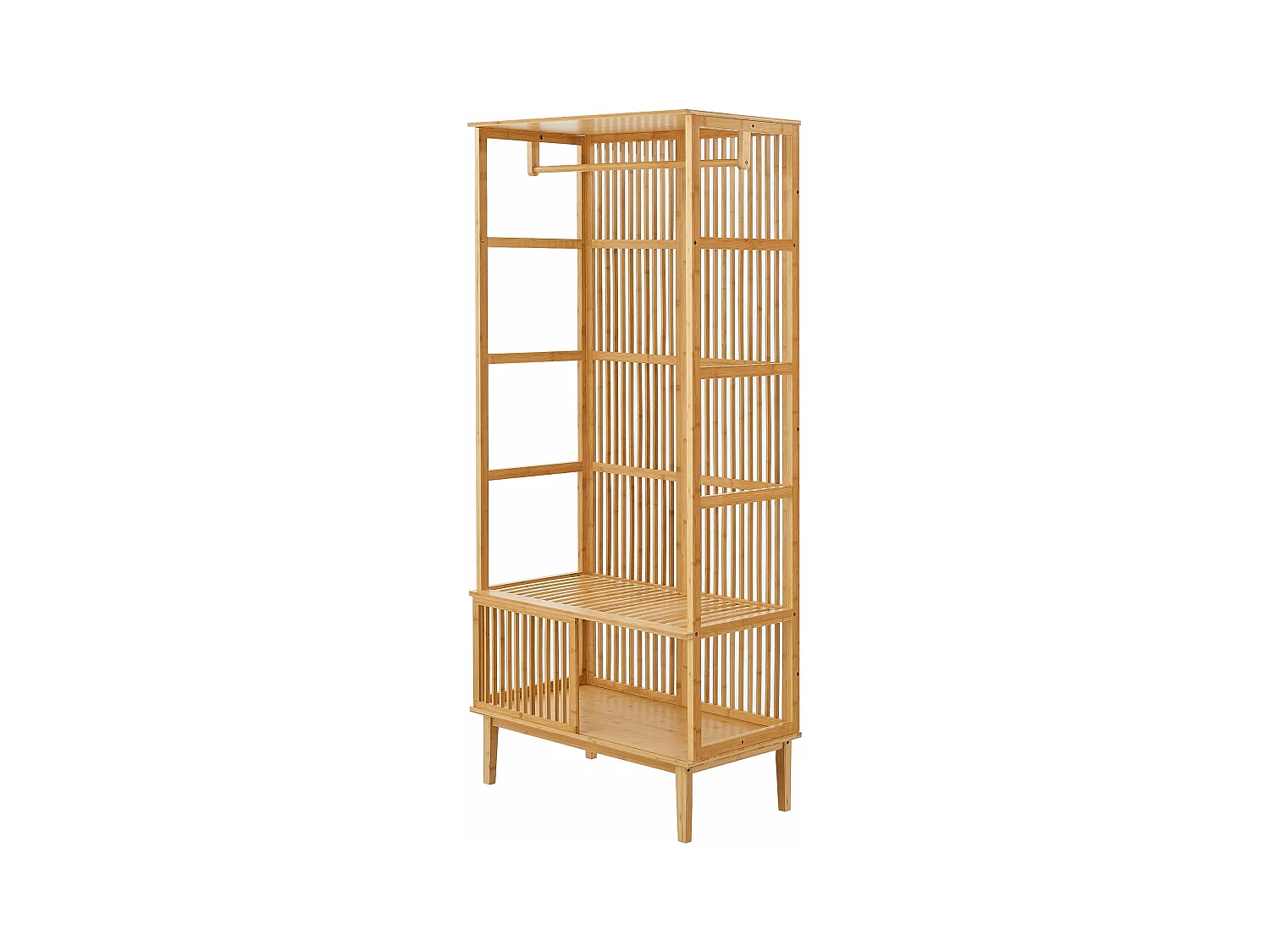 Portant à vêtements bambou bambou marron 80 x 45 x 185 cm 03_0008145