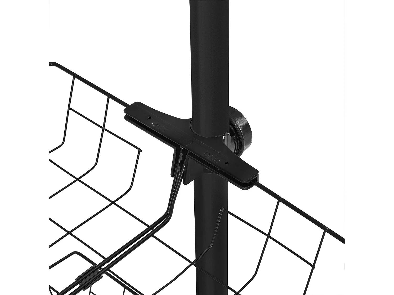 Penderie télescopique acier laqué noire 85 x 38 x 7 cm 03_0008158