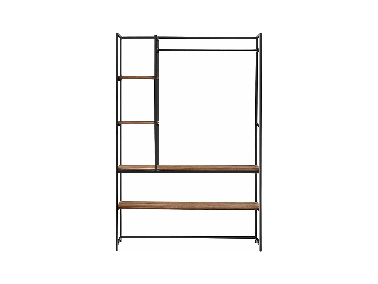 Cabide em metal MDF 180 x 120 x 40 cm efeito nogueira preta 03_0008134