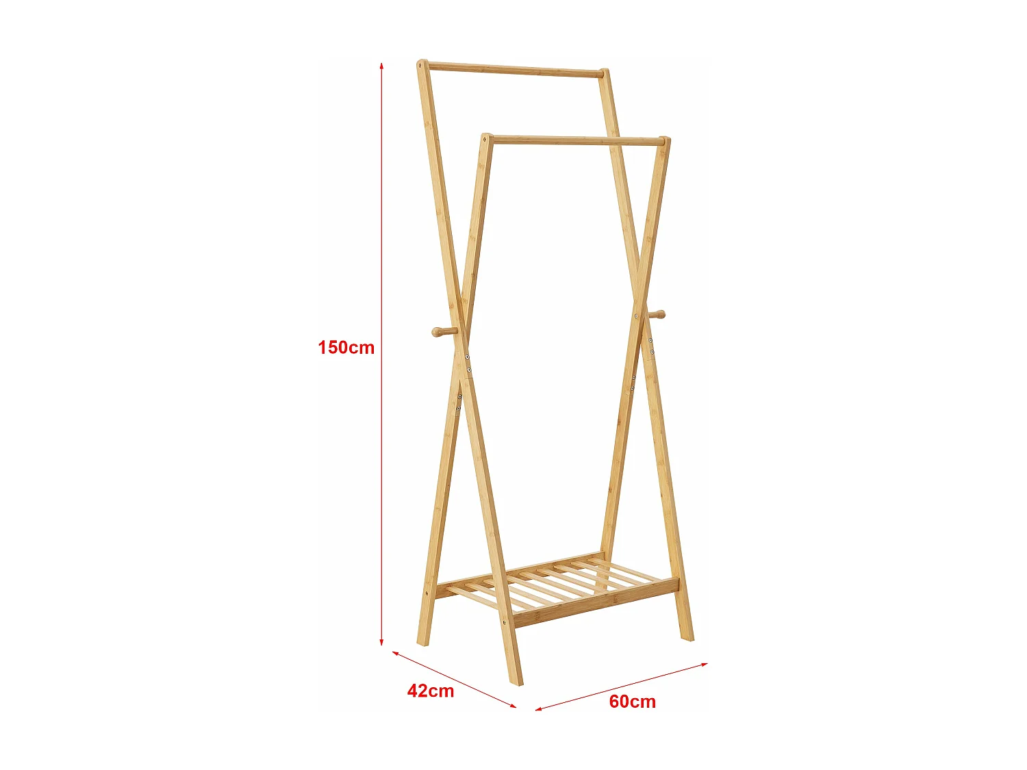 Perchero de bambú 150 x 60 x 42 cm 03_0008139