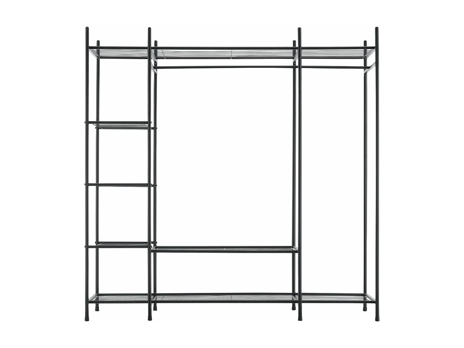 Garde-robe avec étagères 6 noire 150 x 40 x 150 cm 03_0008148