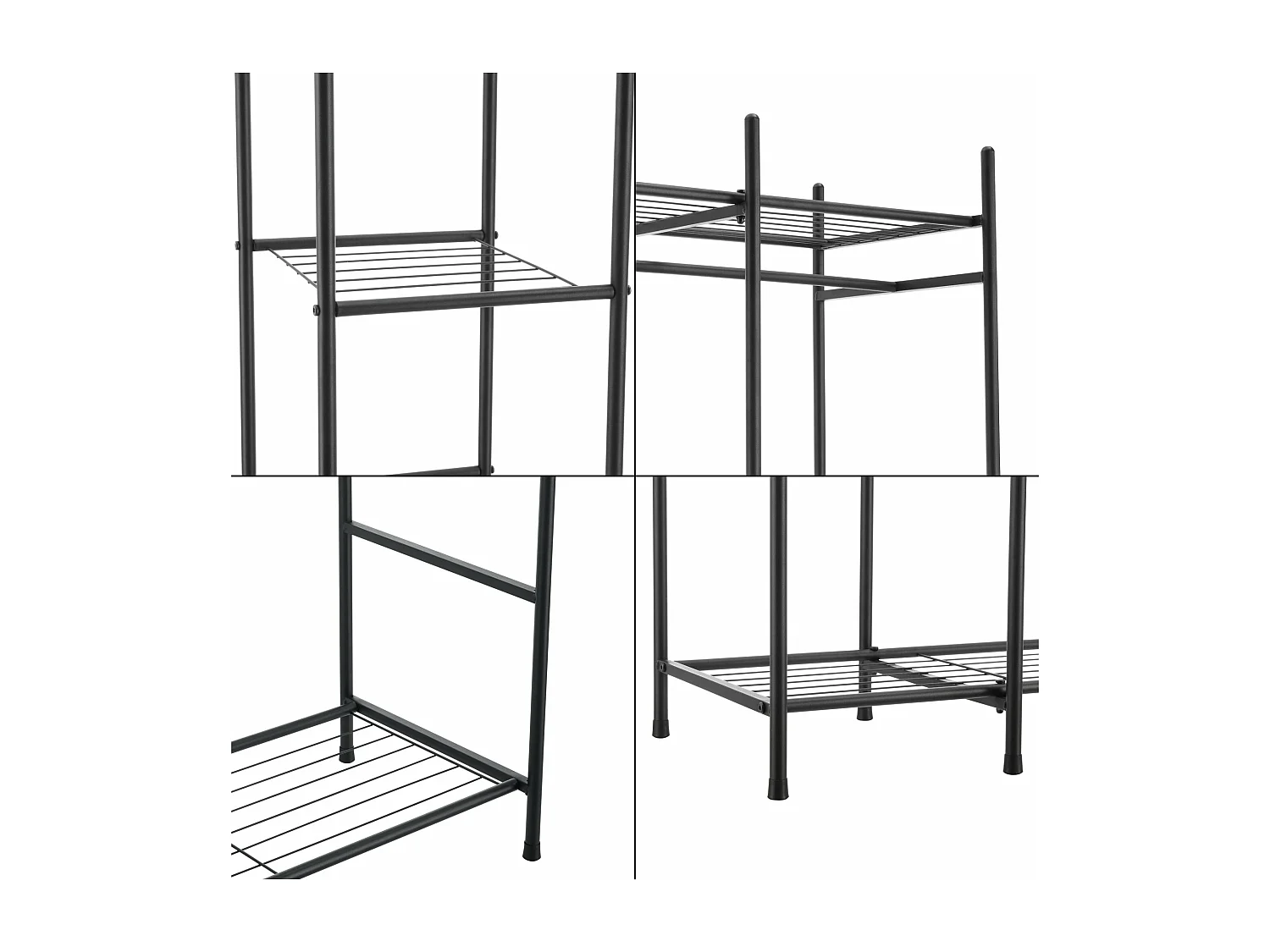 Garde-robe avec étagères 6 noire 150 x 40 x 150 cm 03_0008148