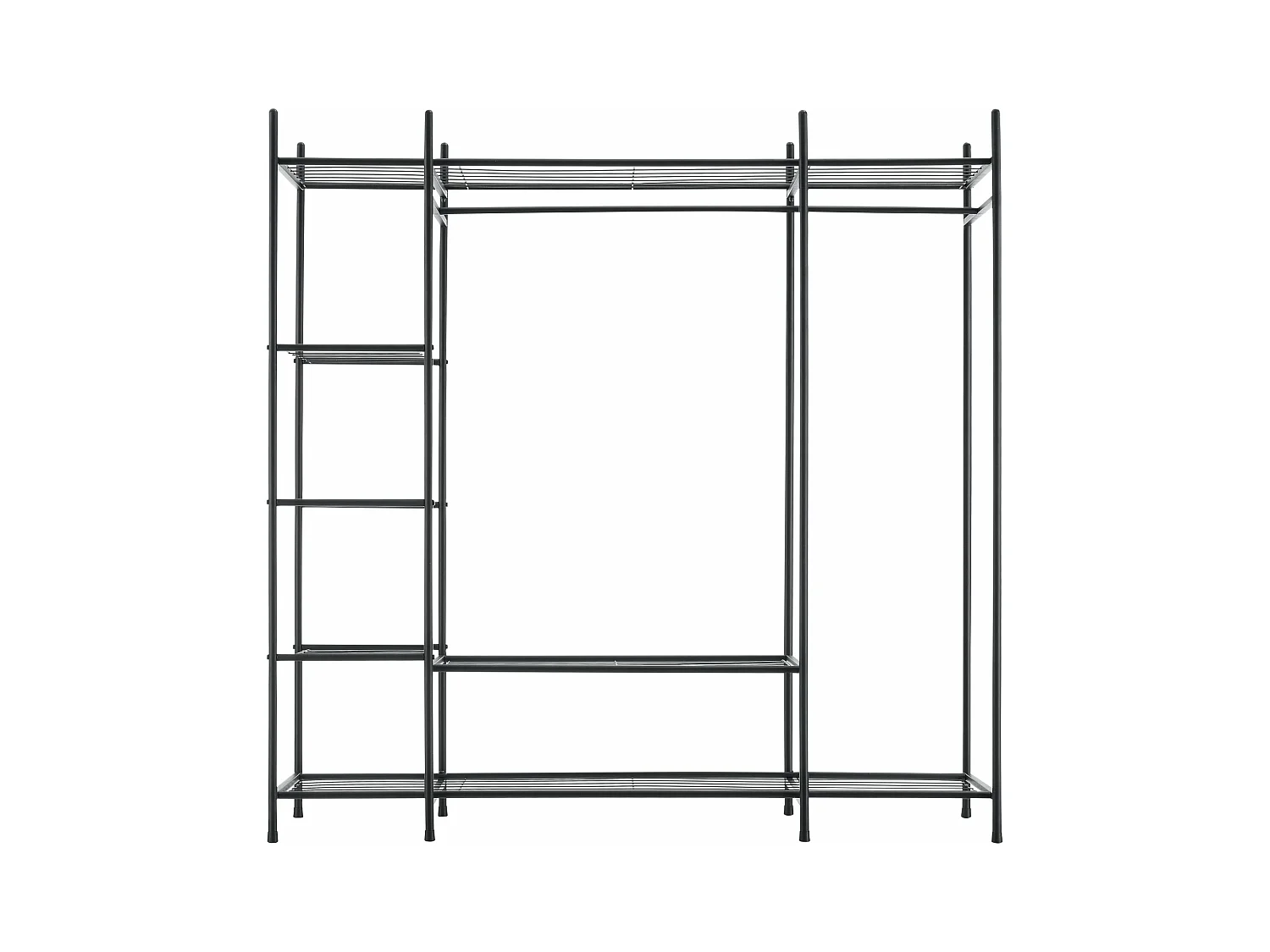 Garde-robe avec étagères 6 noire 150 x 40 x 150 cm 03_0008148