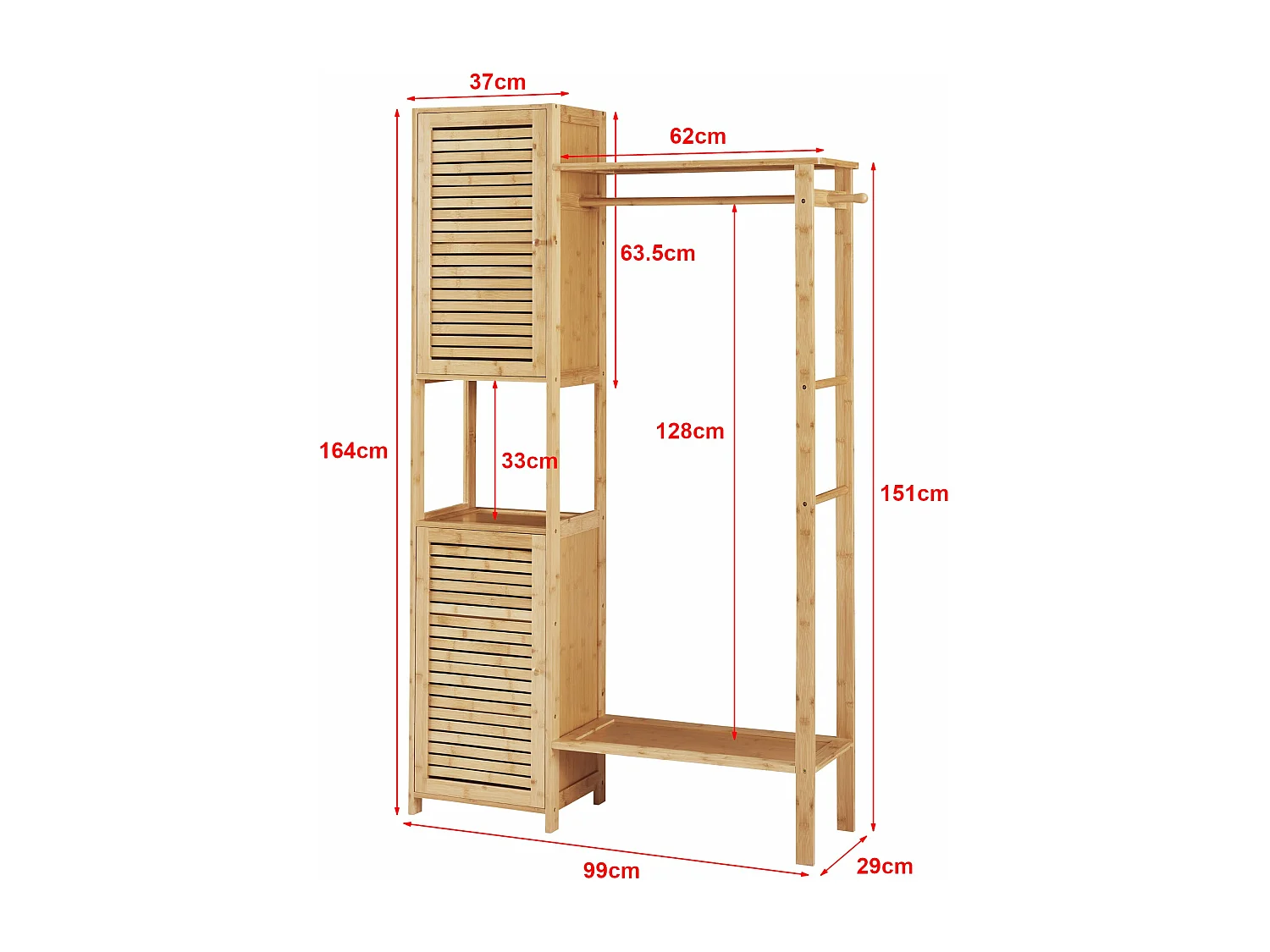 Perchero de bambú 164 x 99 x 29 cm natural 03_0008141