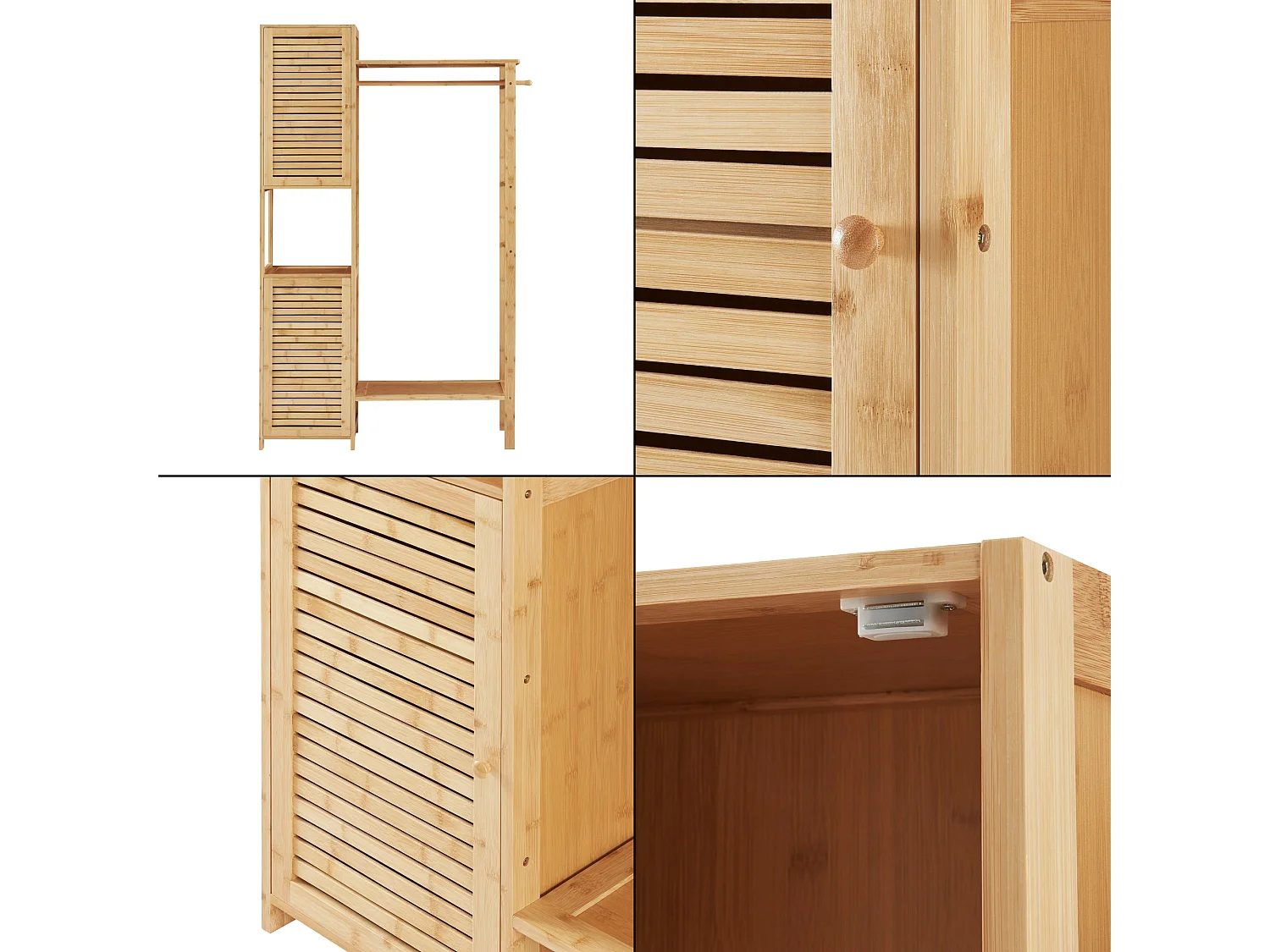 Perchero de bambú 164 x 99 x 29 cm natural 03_0008141