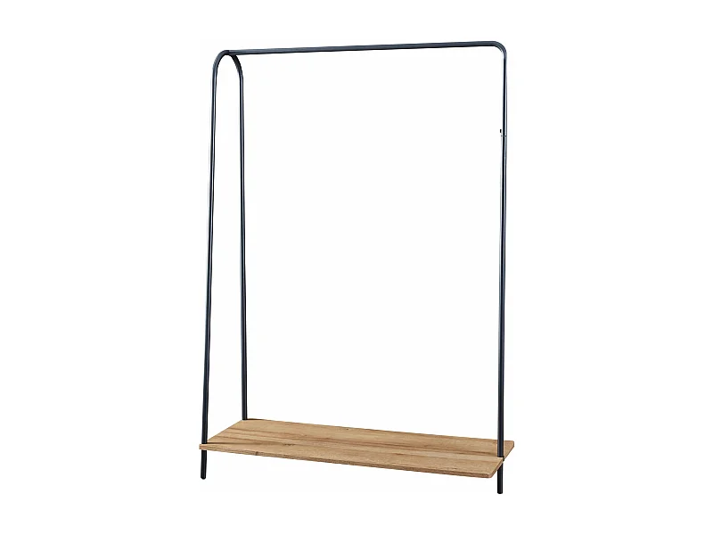 Appendiabiti con piano portaoggetti 144 x 100 x 35 cm effetto legno nero 03_0008163