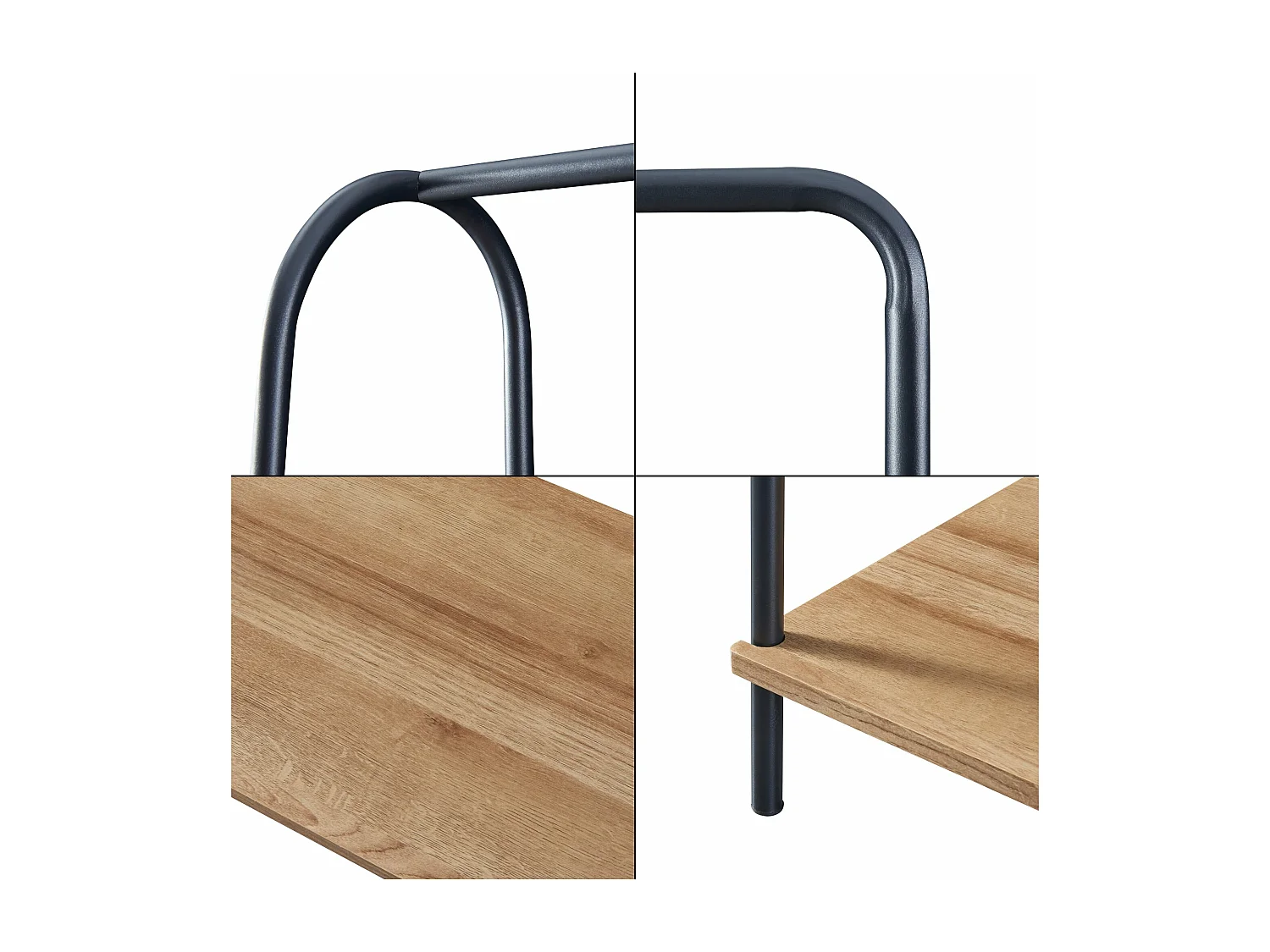 Cabideiro com superfície de armazenamento 144 x 100 x 35 cm efeito madeira preta 03_0008163