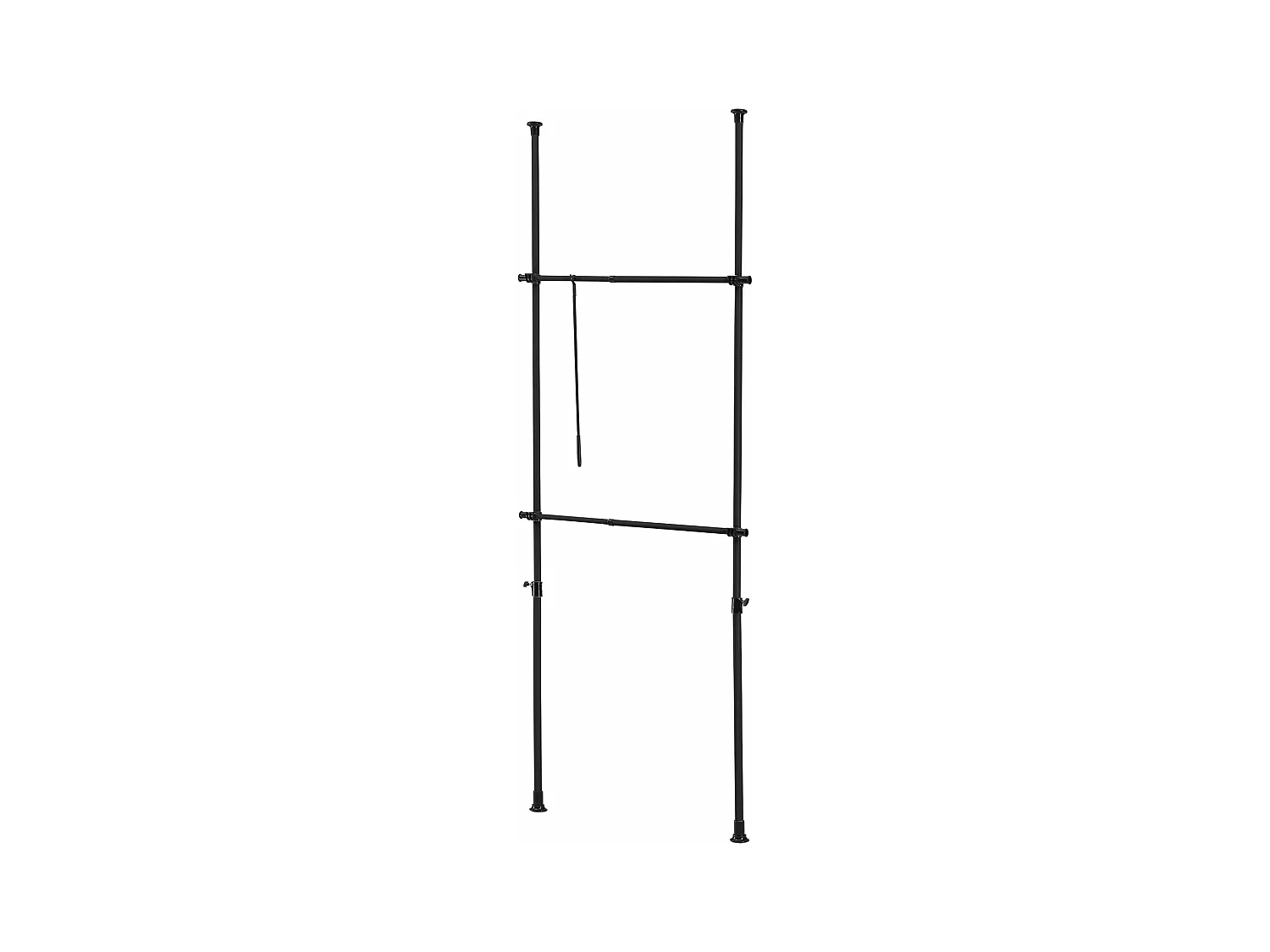 Penderie garde-robe télescopique rangements noire 75 x 75 x 278 cm 03_0008159