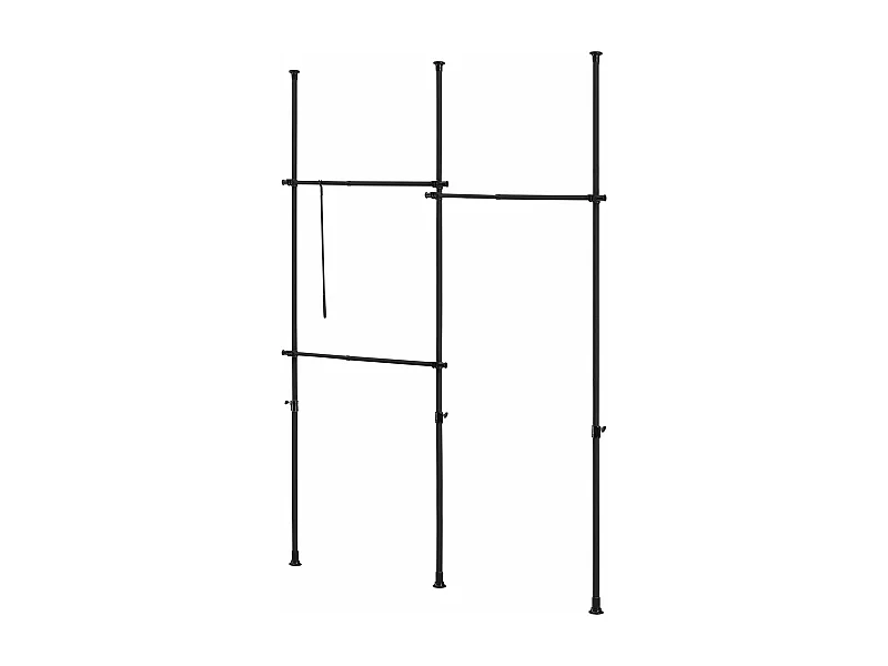 Armadio telescopico in acciaio laccato 150 - 230 cm 3 barre nere 03_0008156