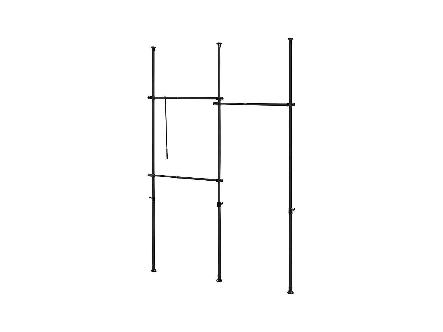 Penderie télescopique acier laqué noire 230 x 230 x 278 cm 03_0008156