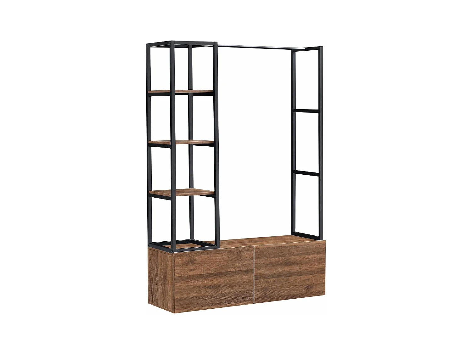 Appendiabiti in metallo MDF 180 x 120 x 40 cm effetto noce canaletto 03_0008130