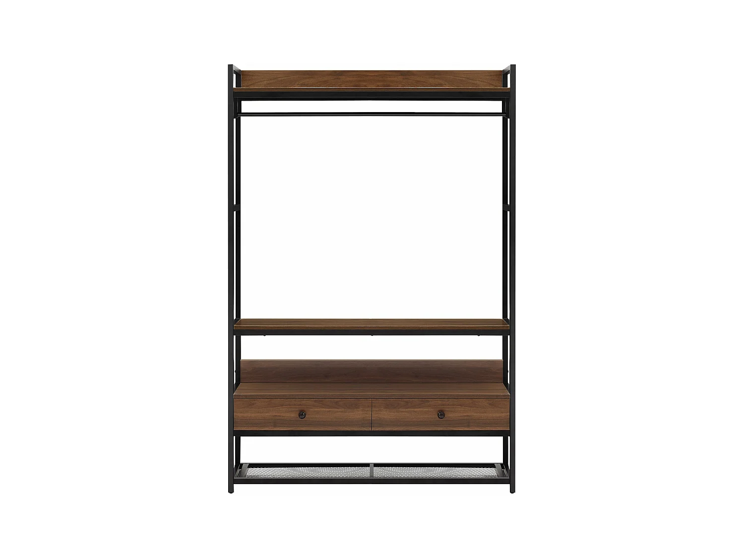 Appendiabiti in metallo MDF 180 x 120 x 40 cm effetto noce canaletto 03_0008138