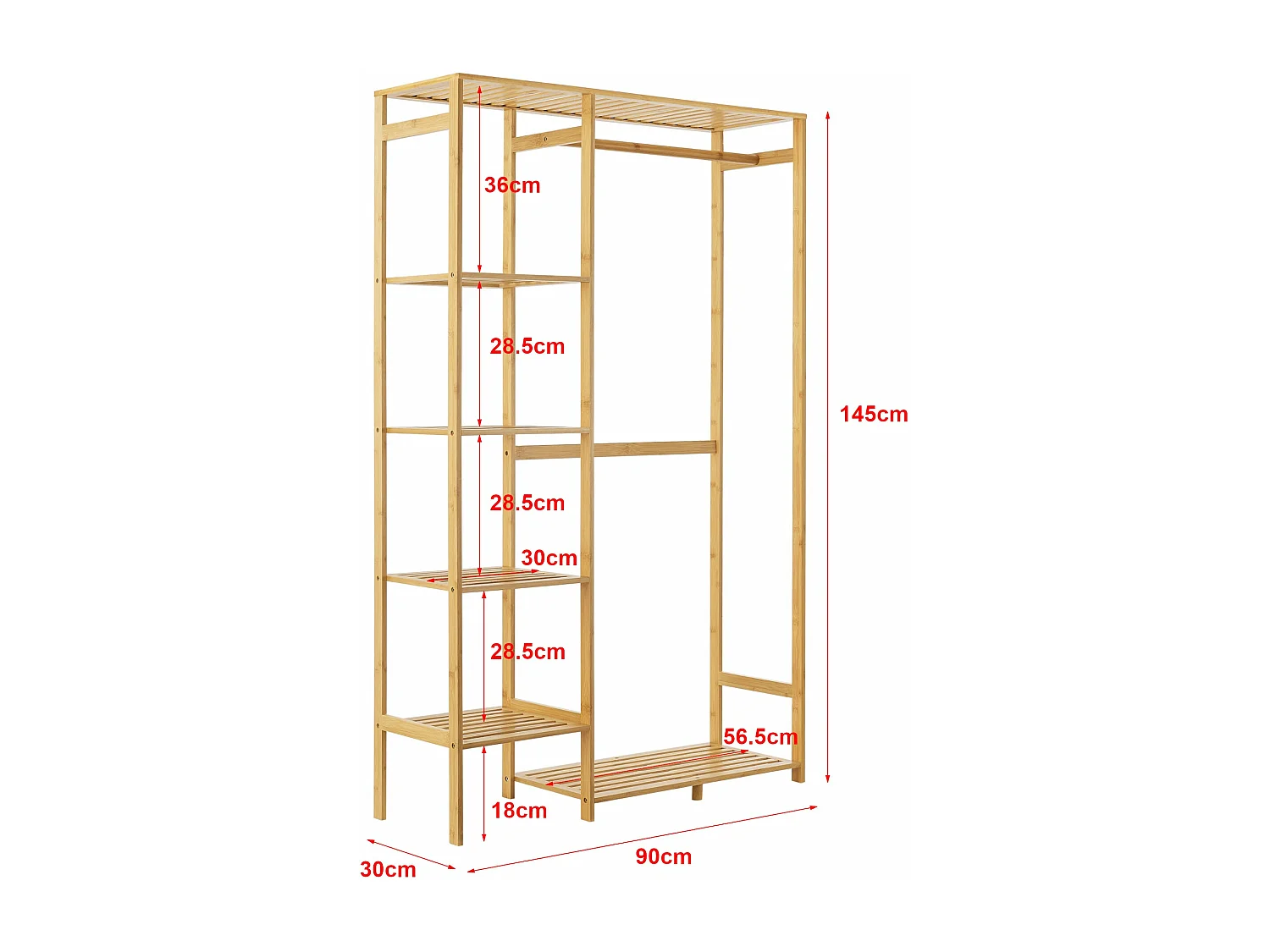Appendiabiti in bambù 145 x 90 x 30 cm 03_0008131