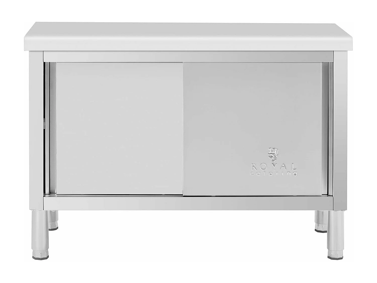 Meuble bas en acier argenté 120 x 50 x 85 cm 14_0005008