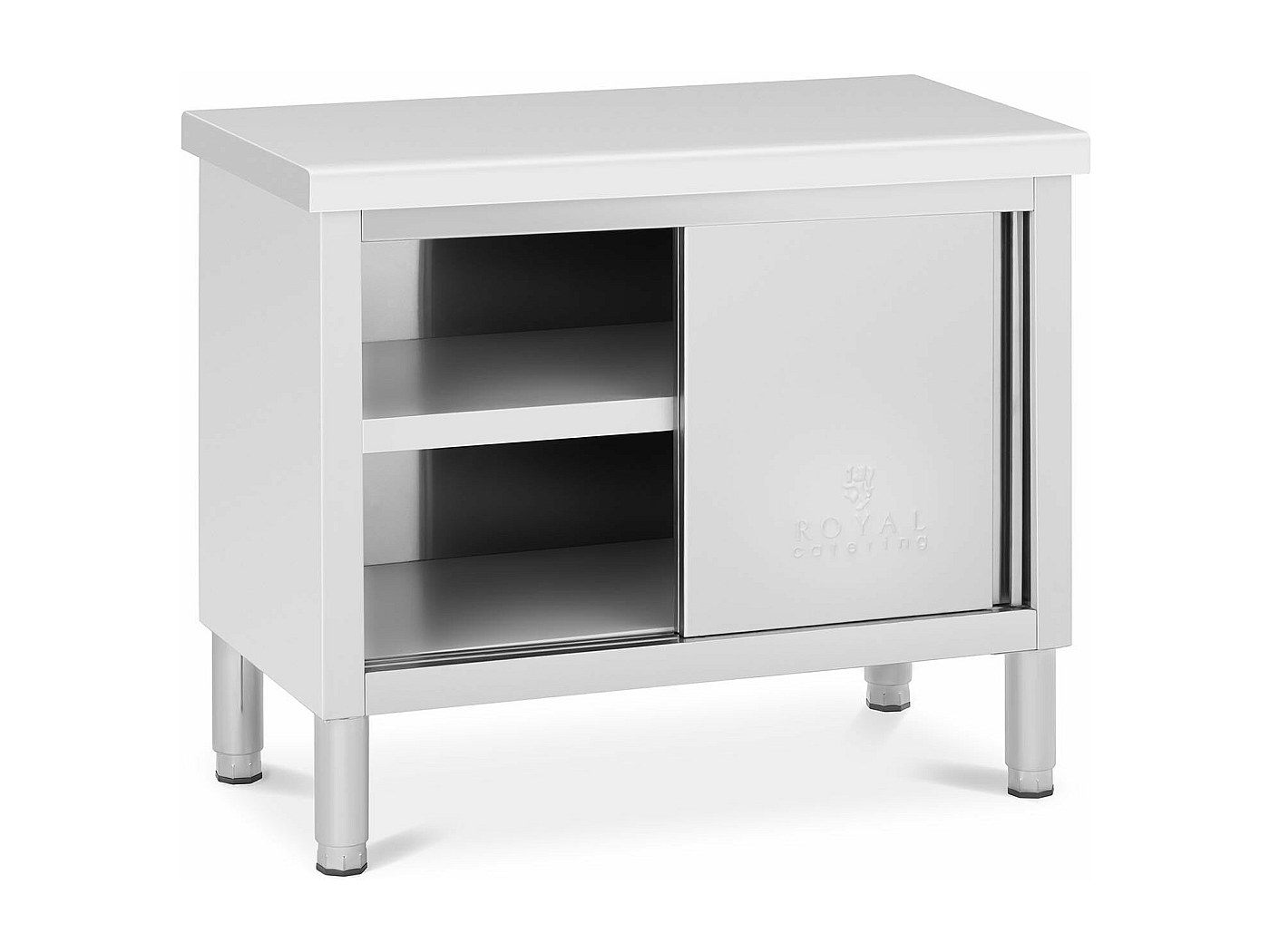 Meuble bas en acier argent 100 x 50 x 85 cm 14 0005011
