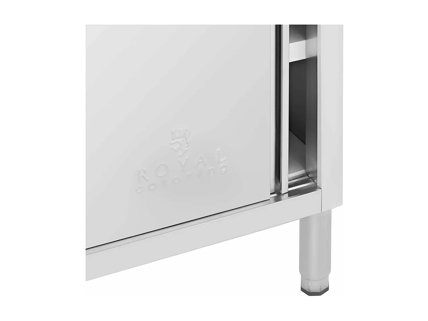 Meuble bas en acier argenté 100 x 50 x 85 cm 14_0005011