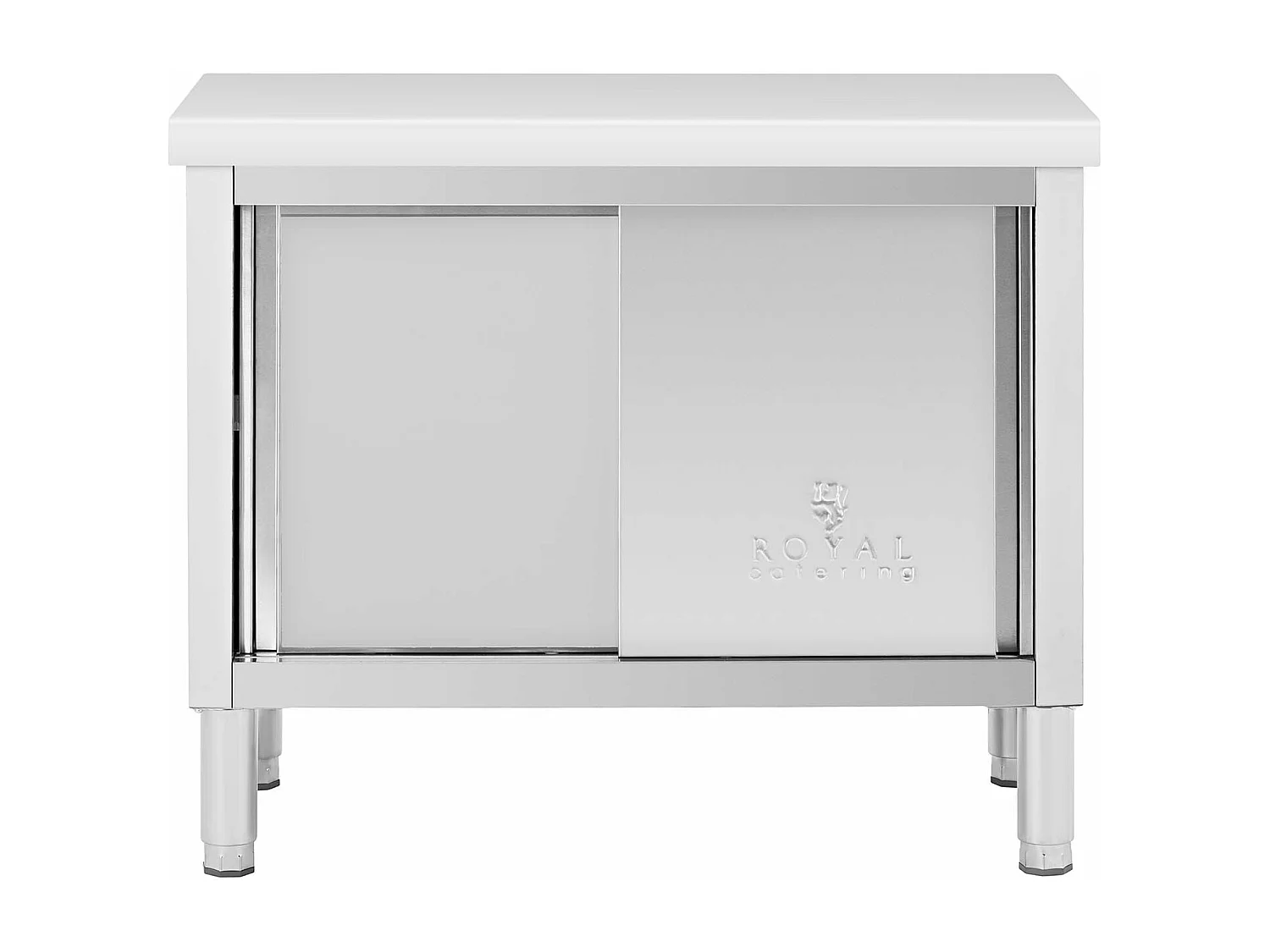 Meuble bas en acier argenté 100 x 50 x 85 cm 14_0005011